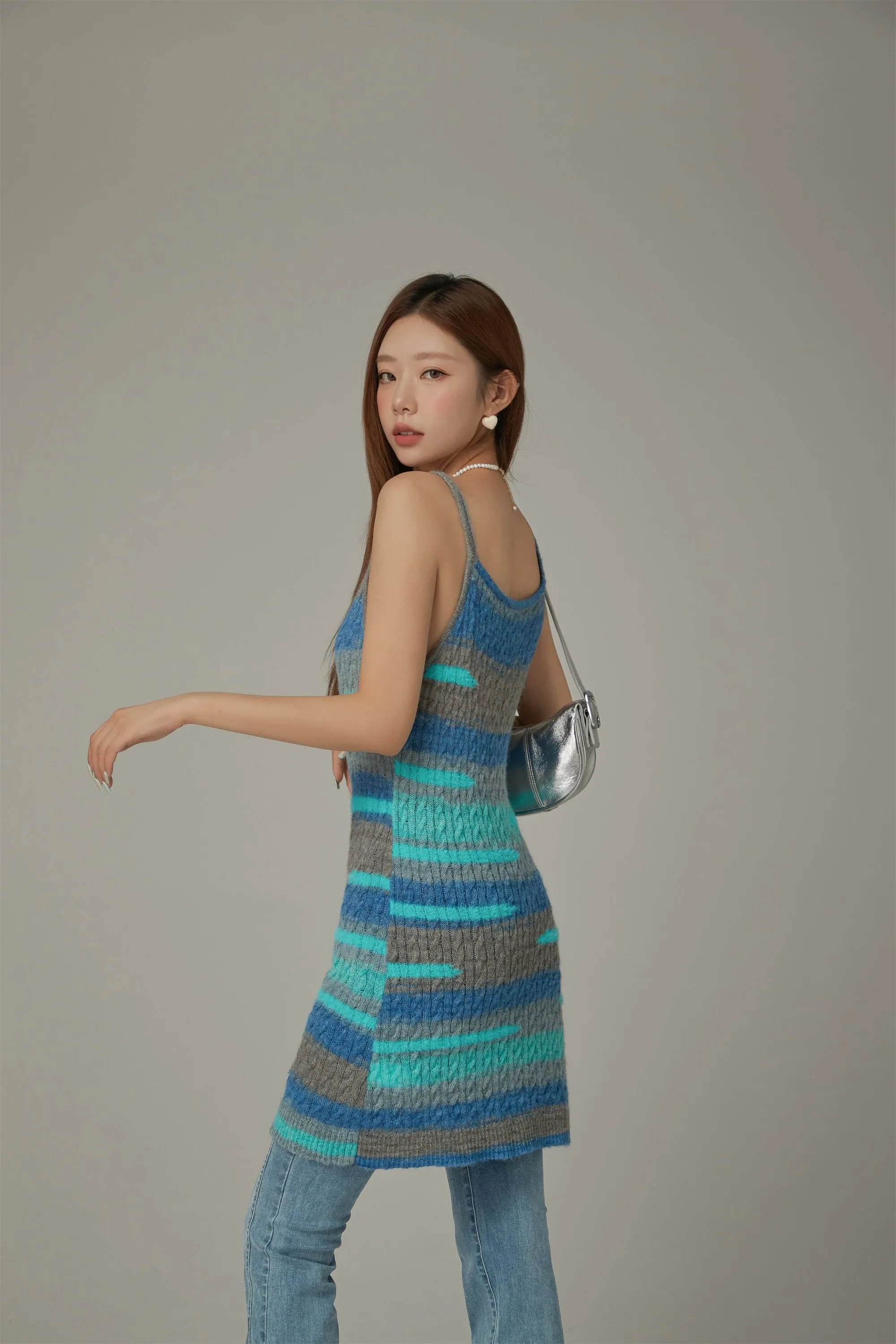 Multi Color Sleeveless Knit Dress