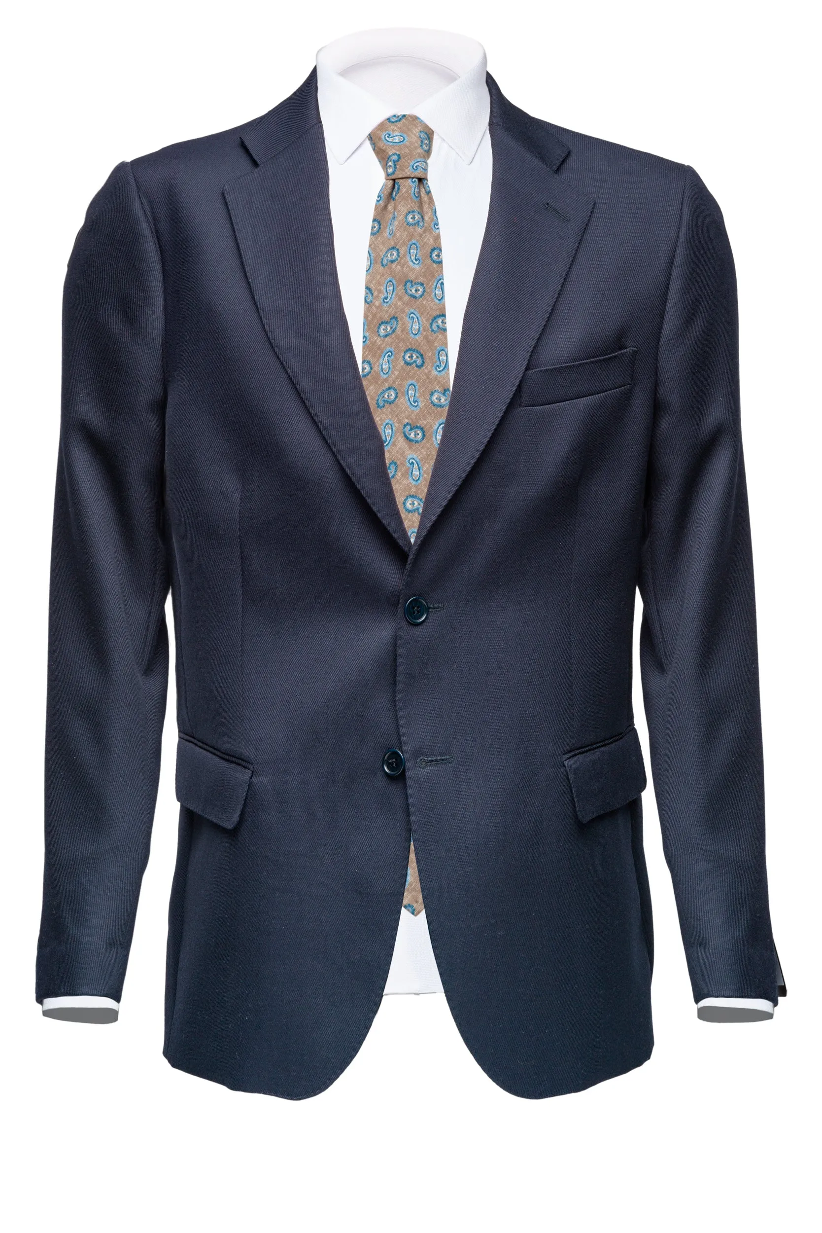 Navy Wool Blazer by Bottoli