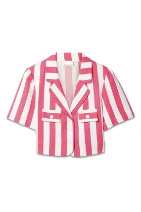   NET SUSTAIN Ginny Striped Organic Cotton-twill Blazer