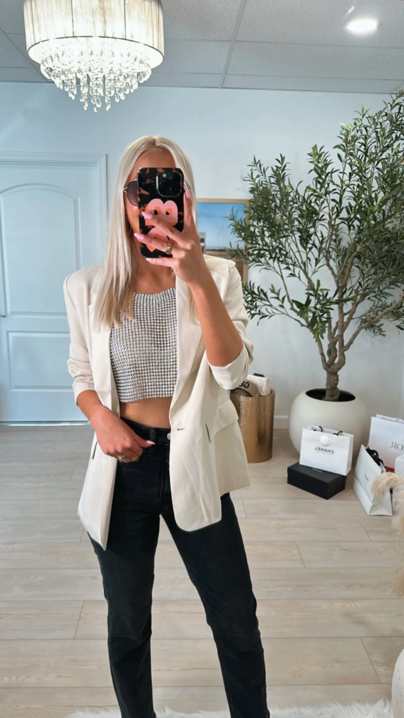 NEW!! Top Notch Beige Boyfriend Blazer