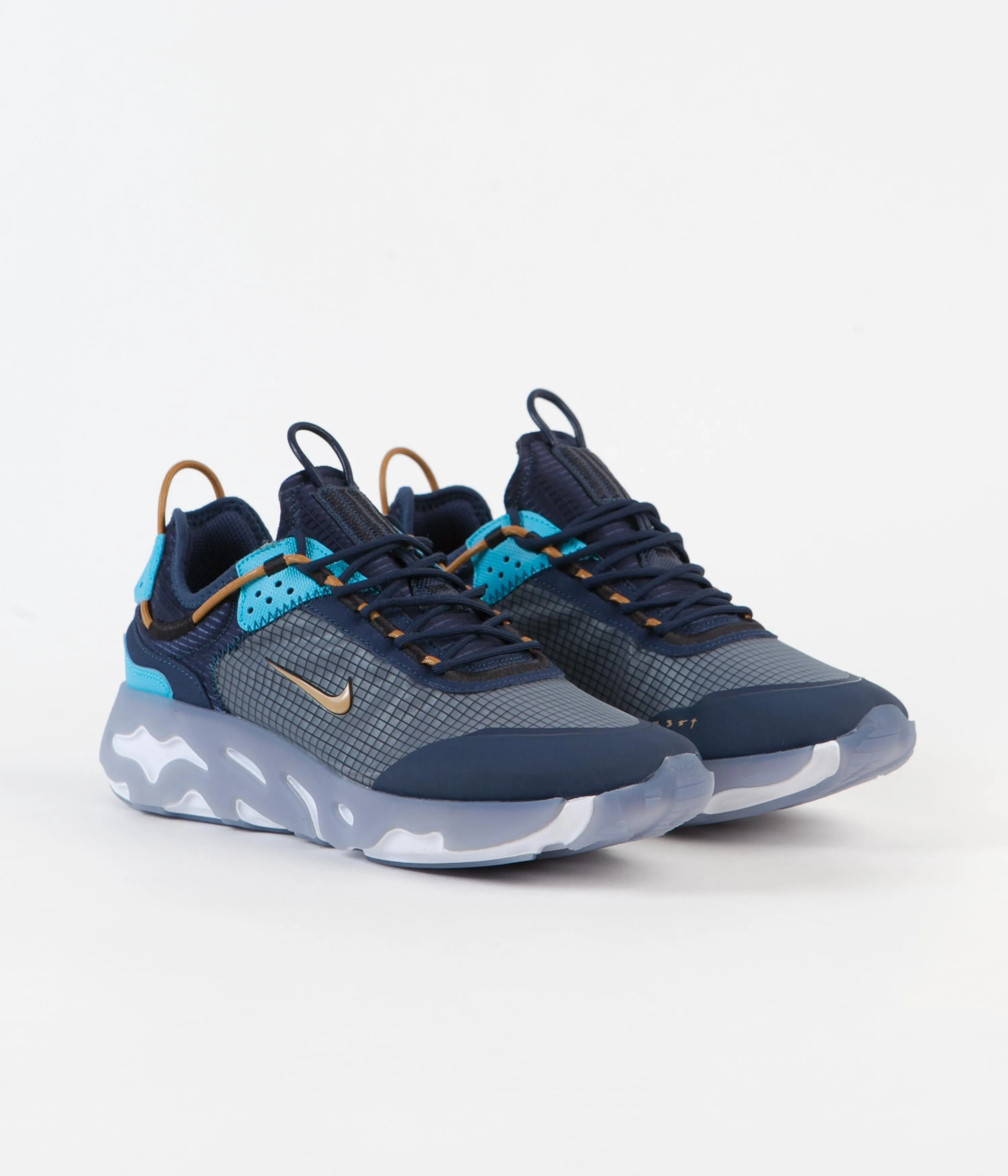 Nike React Live Shoes - Midnight Navy / Wheat - Turquoise Blue