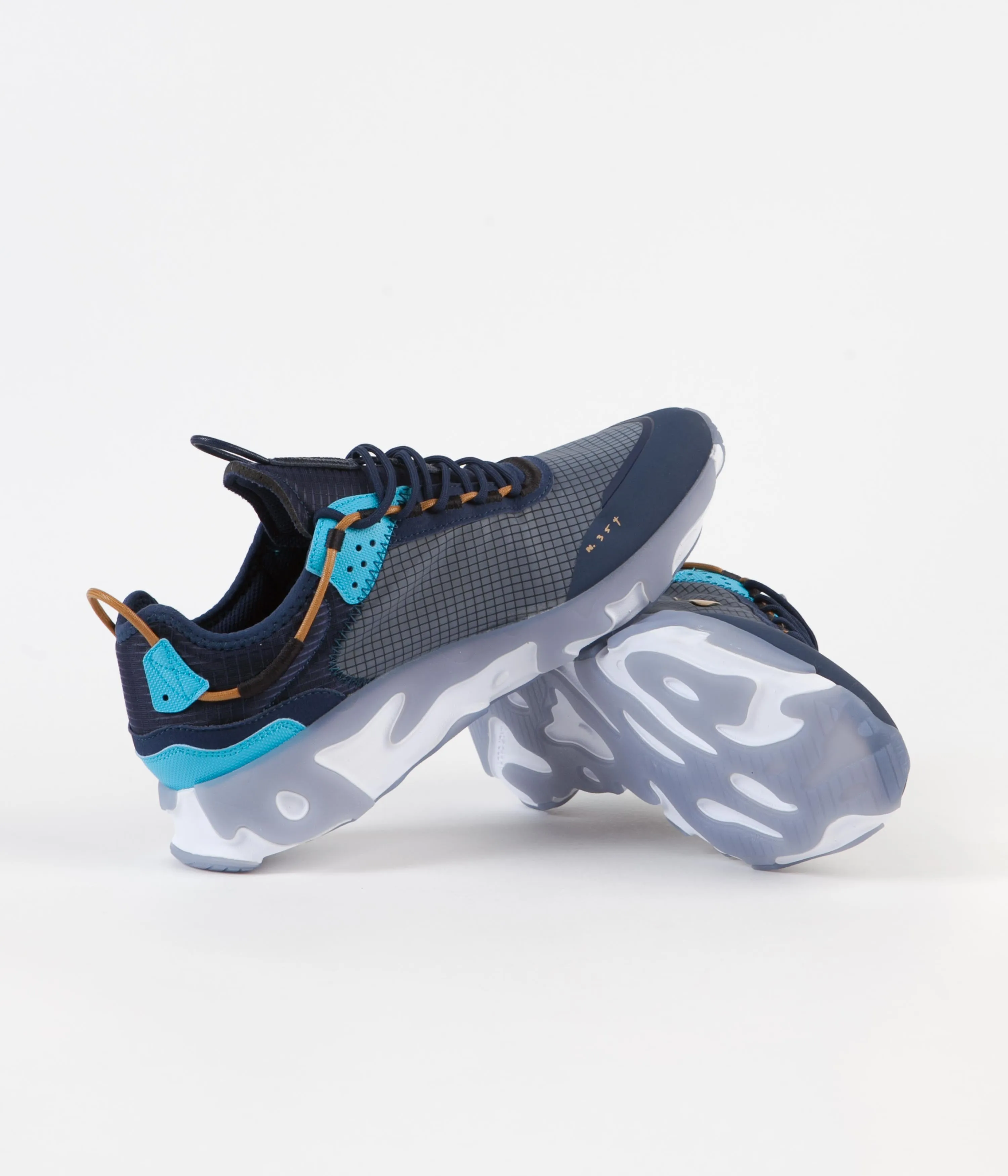 Nike React Live Shoes - Midnight Navy / Wheat - Turquoise Blue