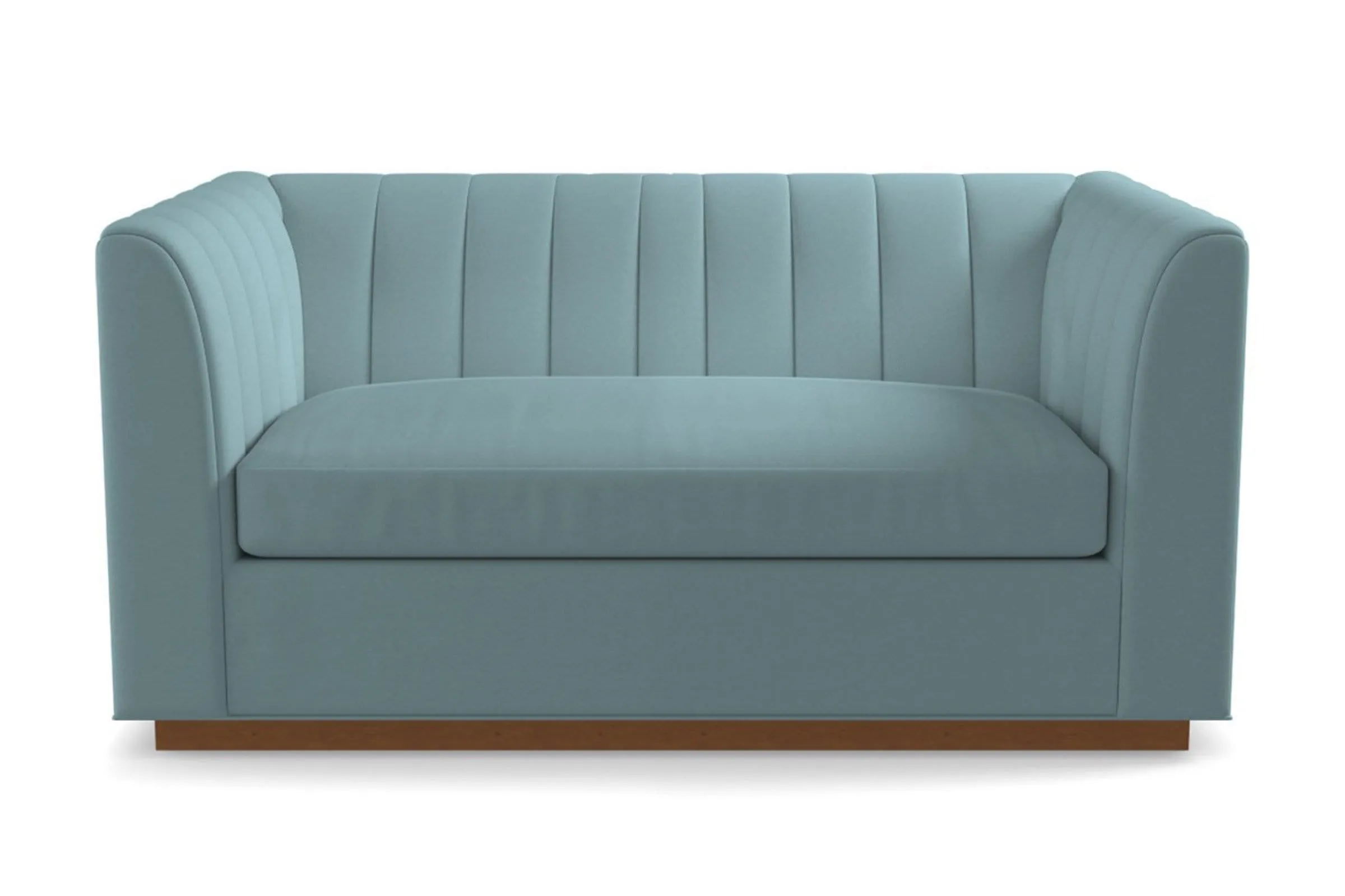 Nora Apartment Size Sleeper Sofa Bed :: Leg Finish: Pecan / Sleeper Option: Memory Foam Mattress