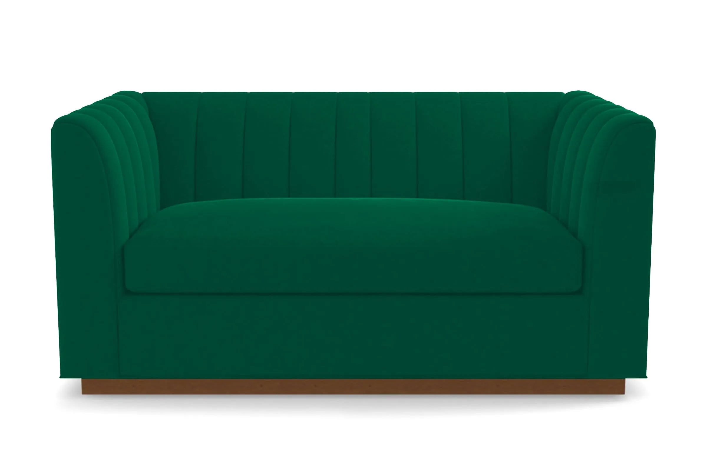 Nora Apartment Size Sleeper Sofa Bed :: Leg Finish: Pecan / Sleeper Option: Memory Foam Mattress