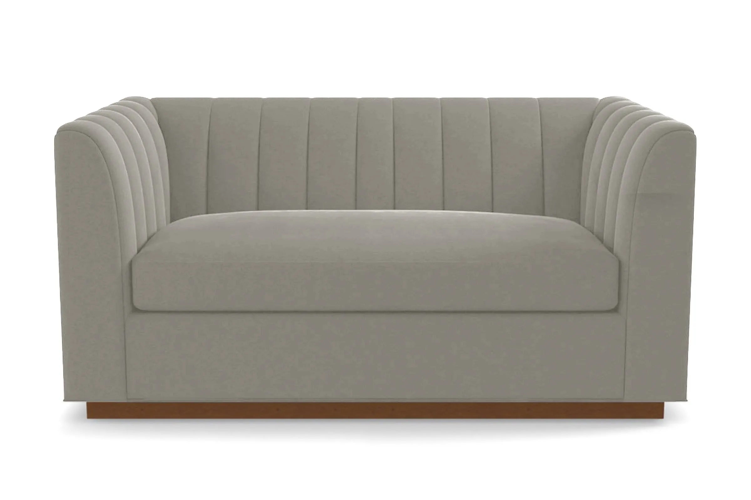 Nora Twin Size Sleeper Sofa Bed :: Leg Finish: Pecan / Sleeper Option: Deluxe Innerspring Mattress