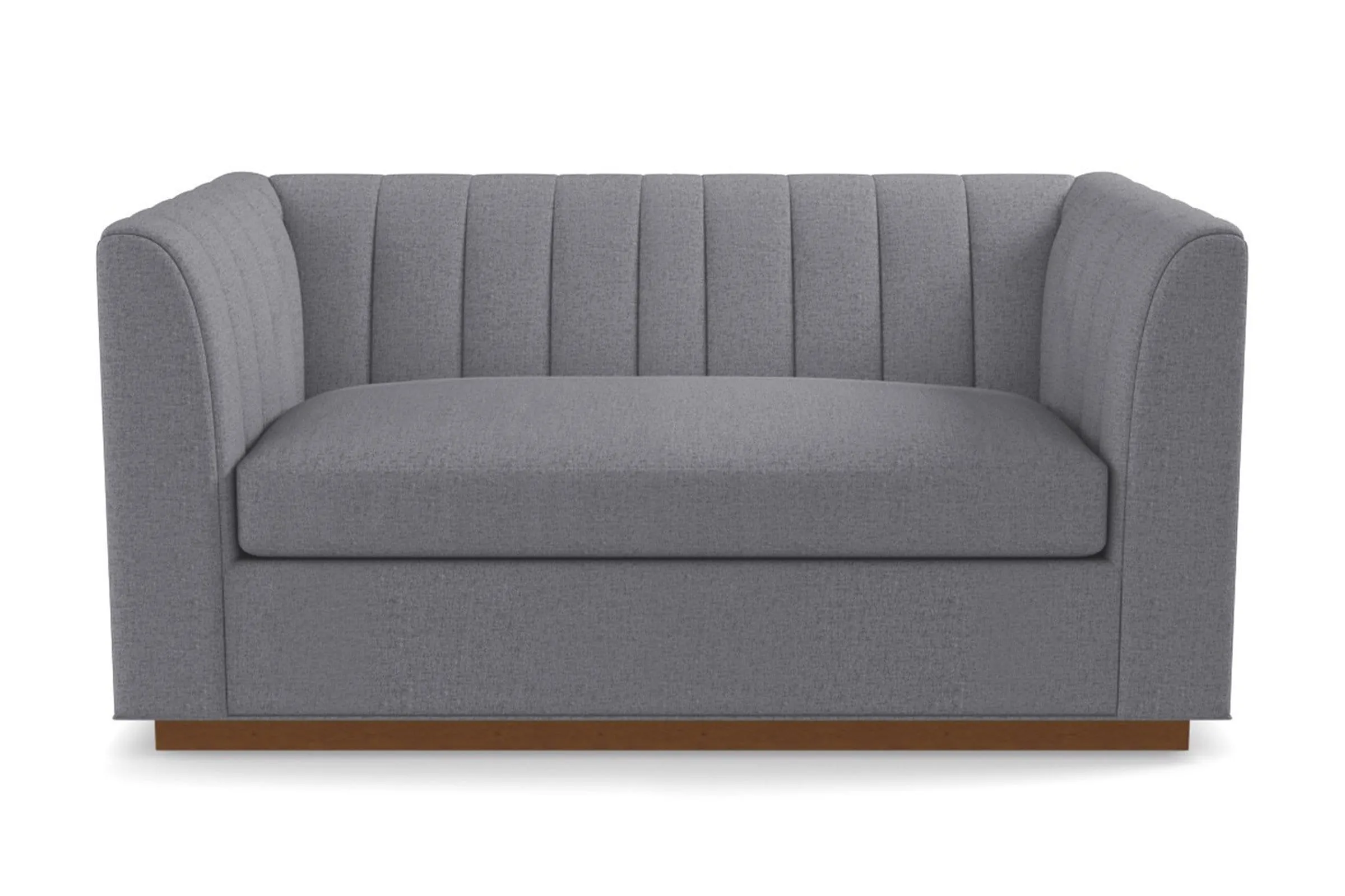 Nora Twin Size Sleeper Sofa Bed :: Leg Finish: Pecan / Sleeper Option: Deluxe Innerspring Mattress