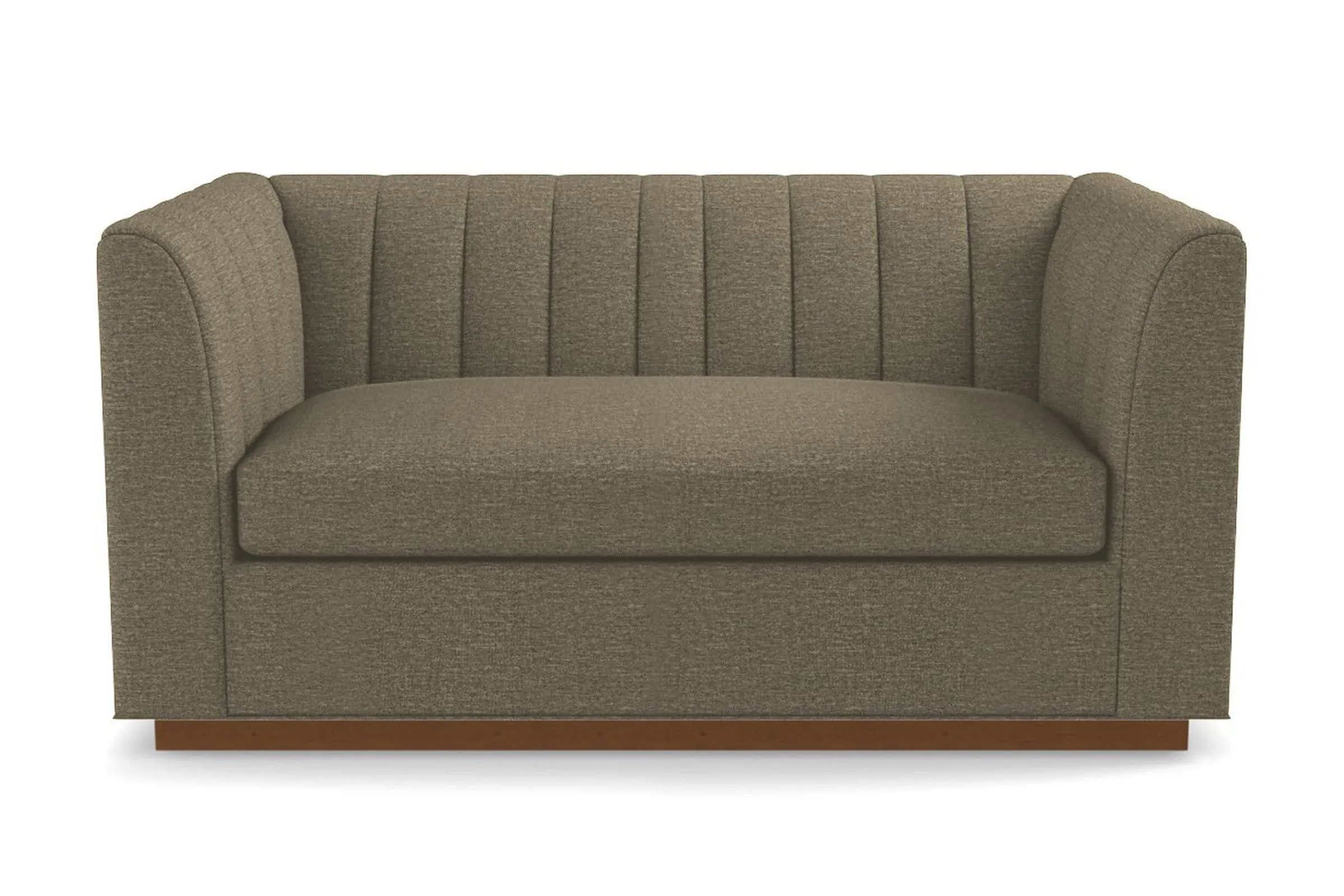 Nora Twin Size Sleeper Sofa Bed :: Leg Finish: Pecan / Sleeper Option: Deluxe Innerspring Mattress