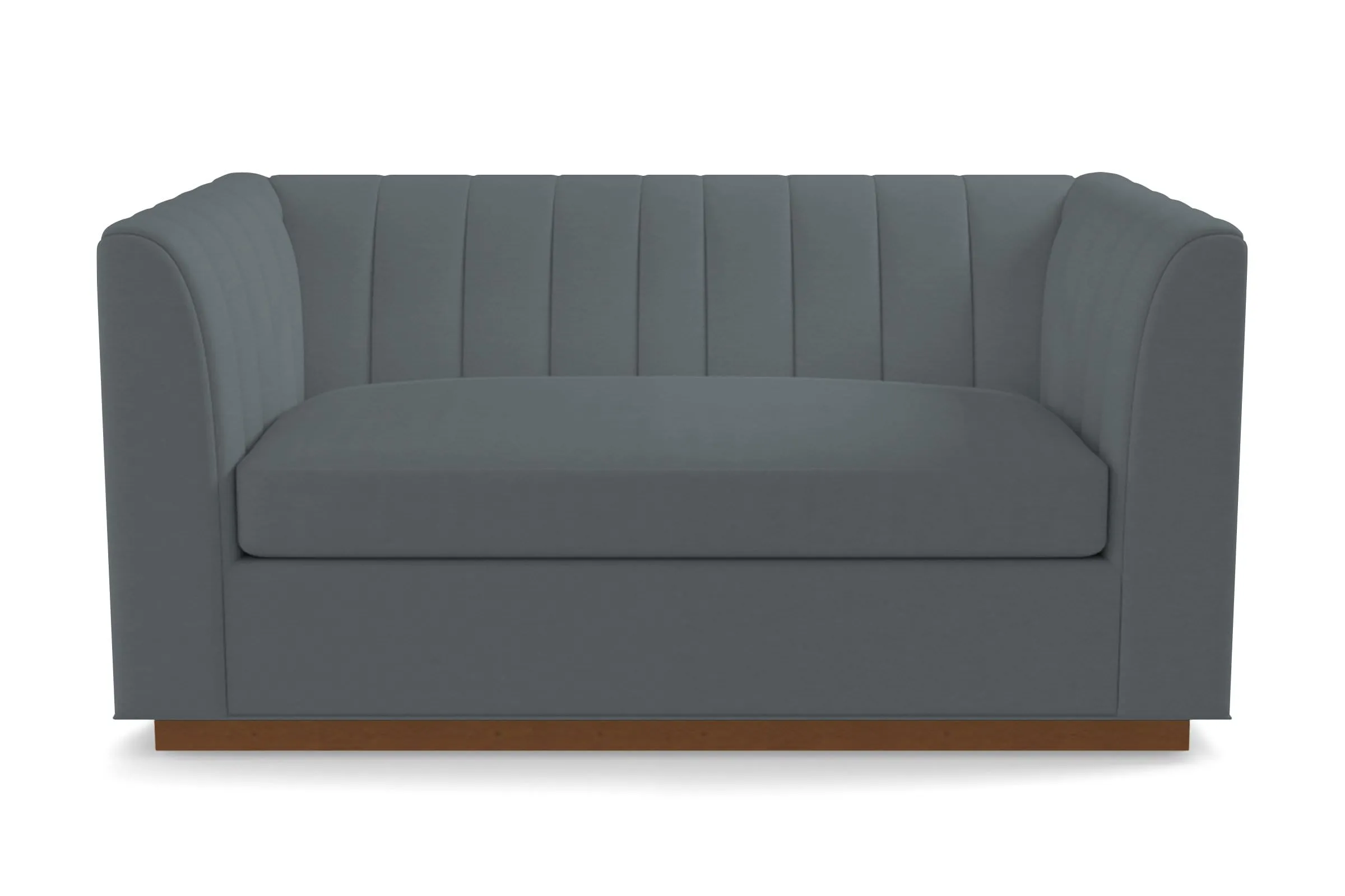 Nora Twin Size Sleeper Sofa Bed :: Leg Finish: Pecan / Sleeper Option: Deluxe Innerspring Mattress