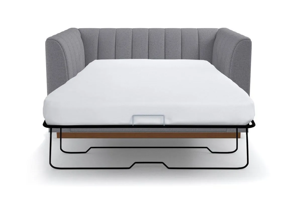 Nora Twin Size Sleeper Sofa Bed :: Leg Finish: Pecan / Sleeper Option: Deluxe Innerspring Mattress