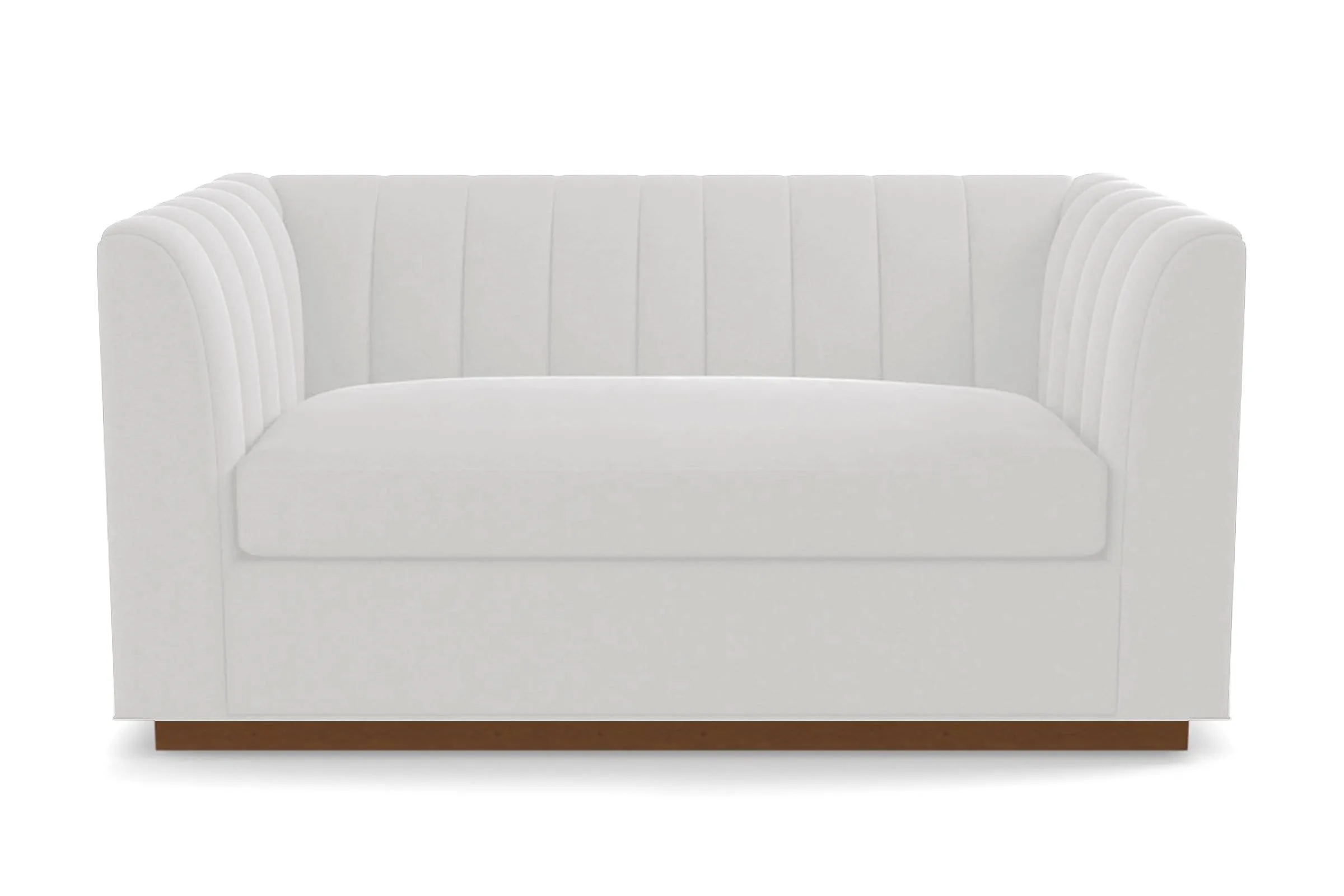 Nora Twin Size Sleeper Sofa Bed :: Leg Finish: Pecan / Sleeper Option: Deluxe Innerspring Mattress