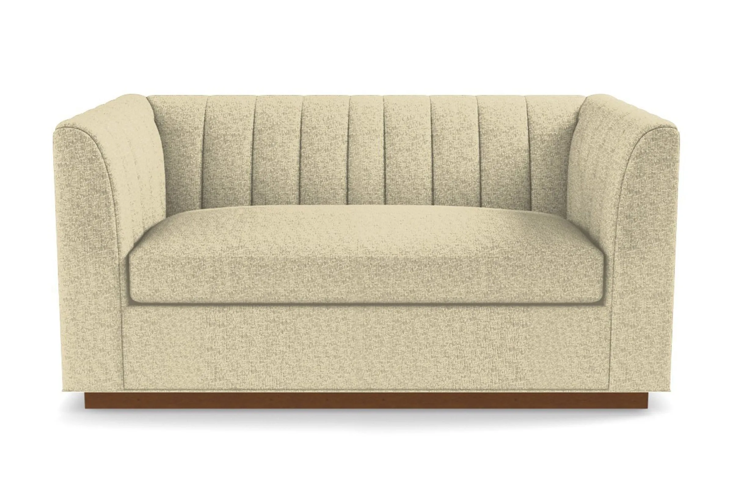 Nora Twin Size Sleeper Sofa Bed :: Leg Finish: Pecan / Sleeper Option: Deluxe Innerspring Mattress