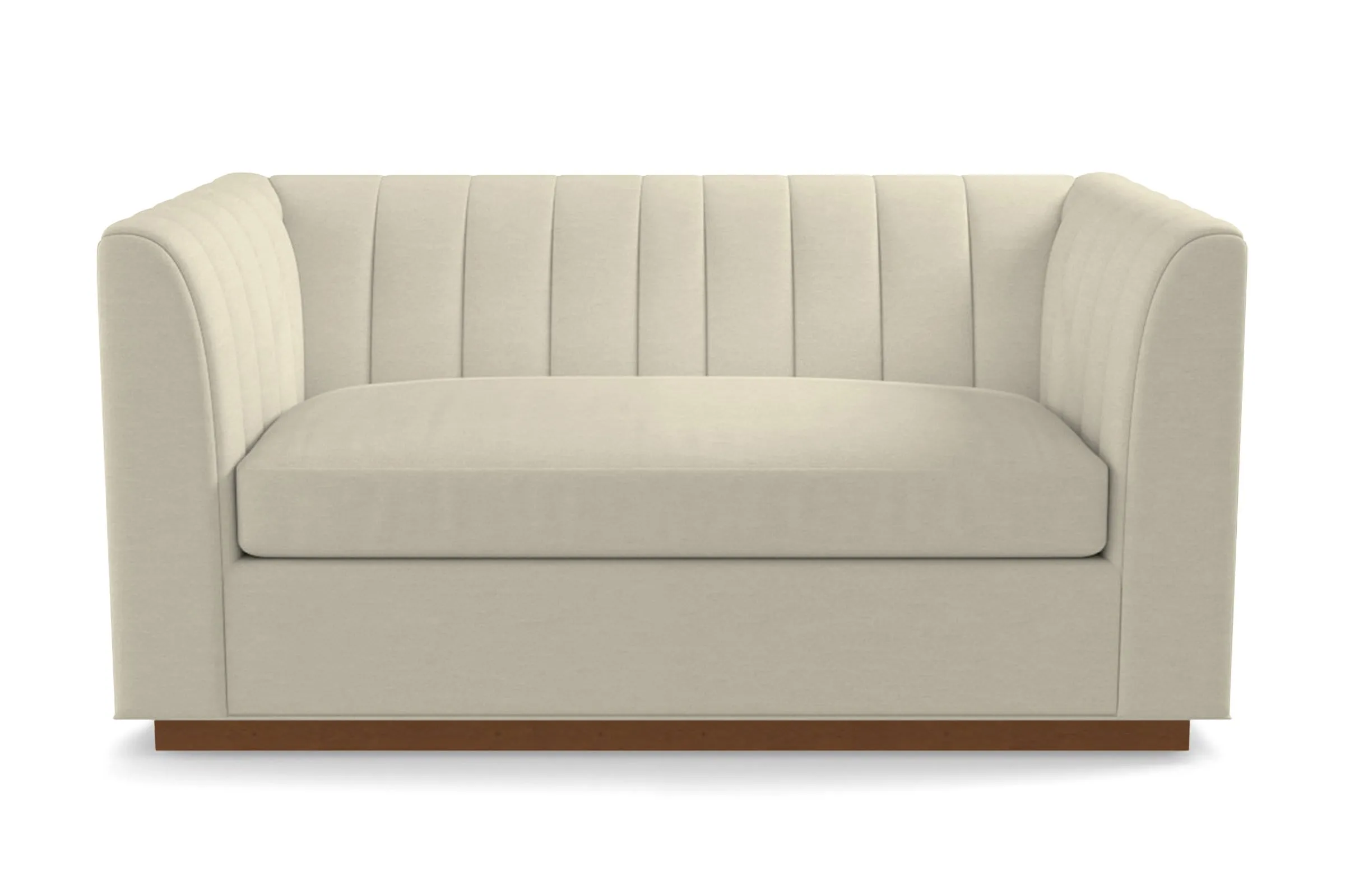 Nora Twin Size Sleeper Sofa Bed :: Leg Finish: Pecan / Sleeper Option: Memory Foam Mattress