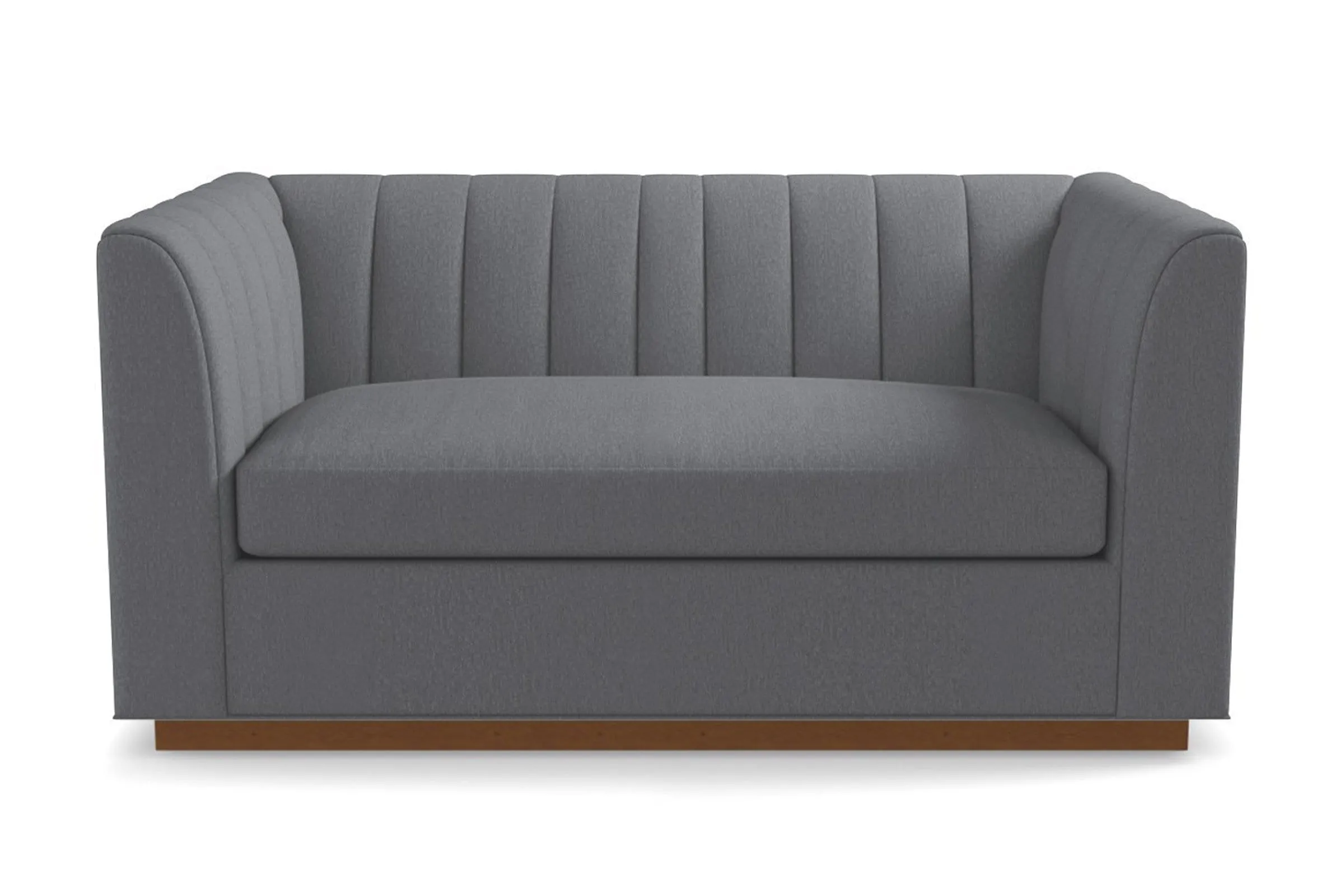 Nora Twin Size Sleeper Sofa Bed :: Leg Finish: Pecan / Sleeper Option: Memory Foam Mattress