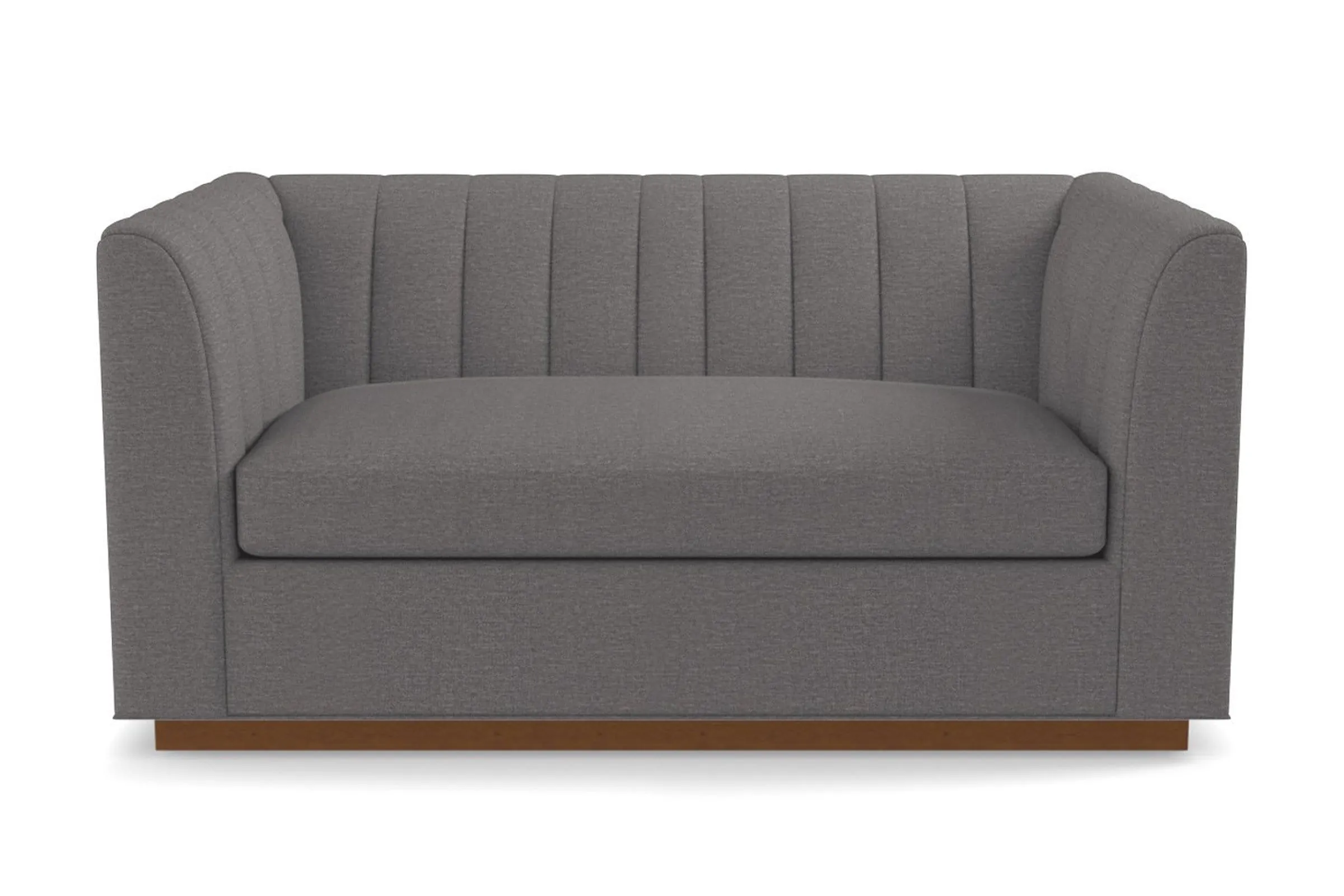 Nora Twin Size Sleeper Sofa Bed :: Leg Finish: Pecan / Sleeper Option: Memory Foam Mattress