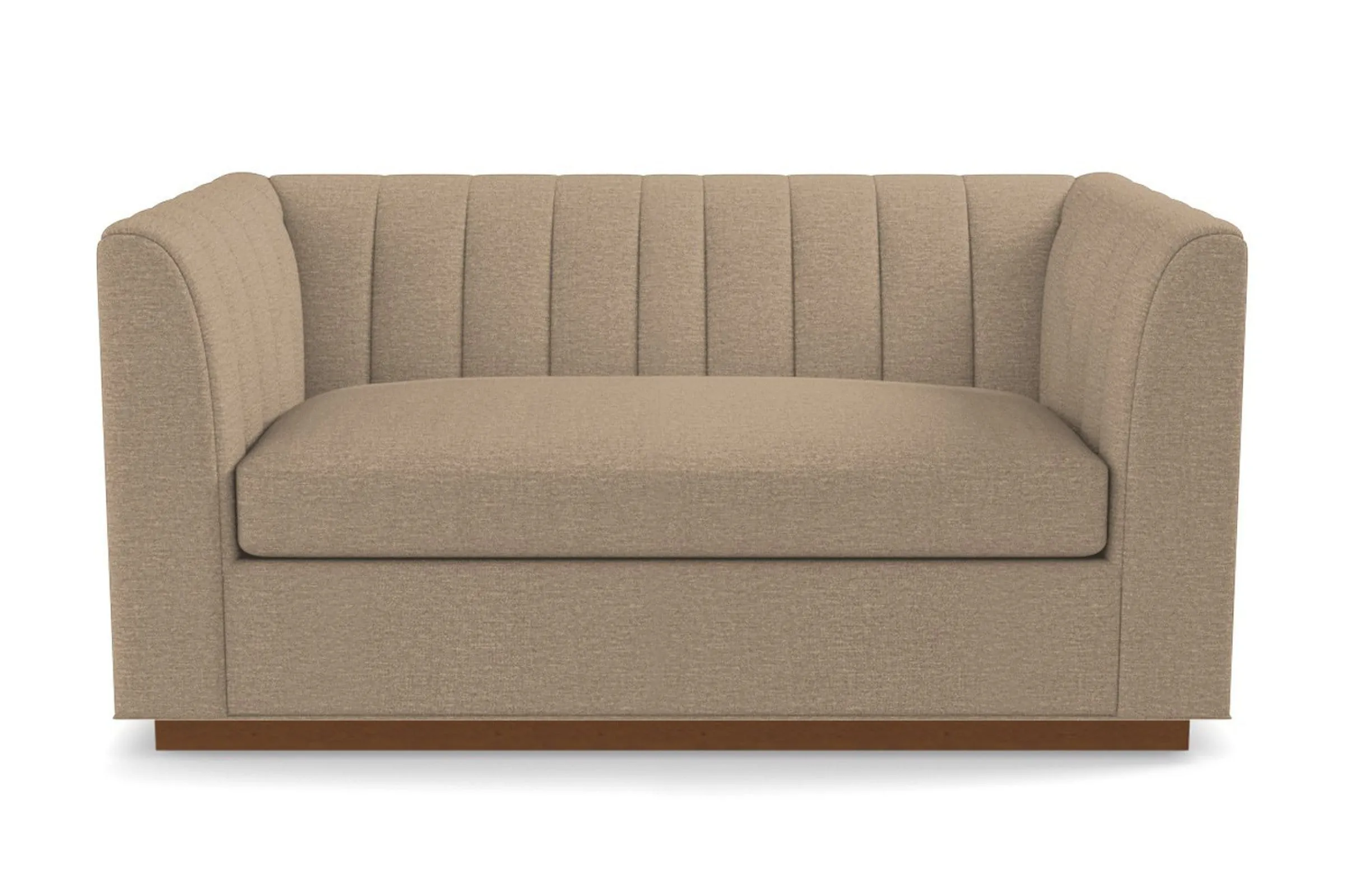 Nora Twin Size Sleeper Sofa Bed :: Leg Finish: Pecan / Sleeper Option: Memory Foam Mattress