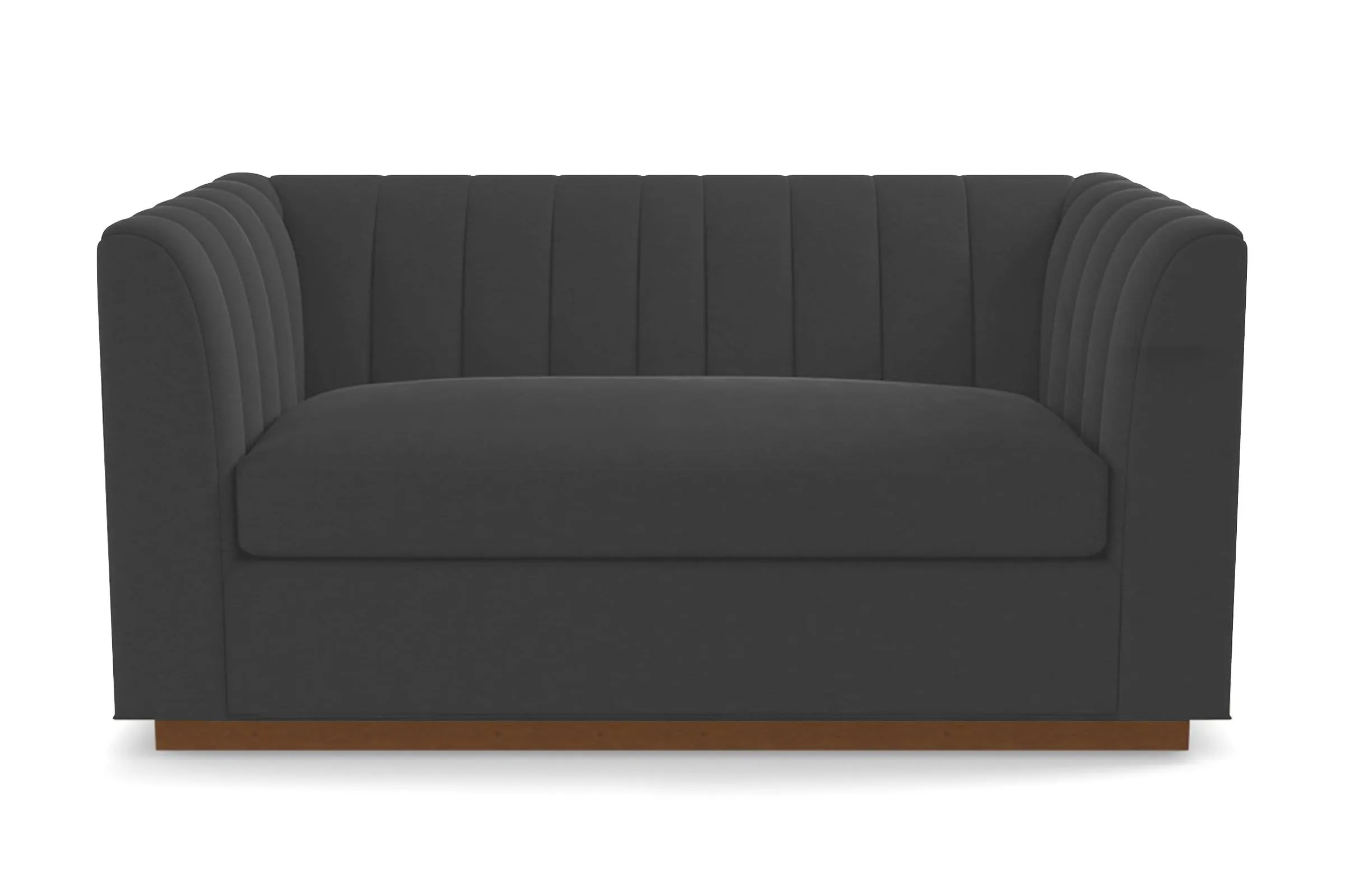 Nora Twin Size Sleeper Sofa Bed :: Leg Finish: Pecan / Sleeper Option: Memory Foam Mattress