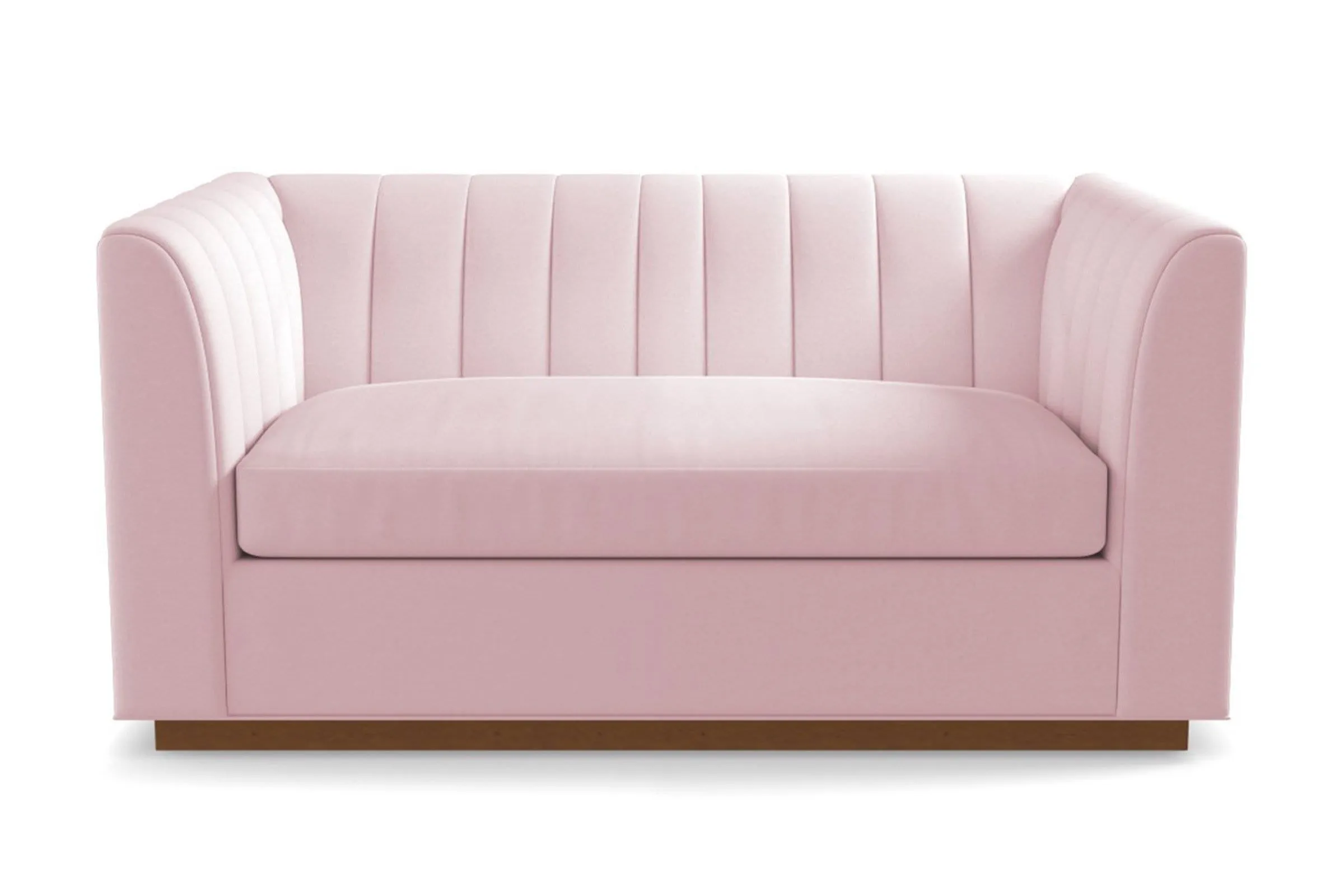 Nora Twin Size Sleeper Sofa Bed :: Leg Finish: Pecan / Sleeper Option: Memory Foam Mattress