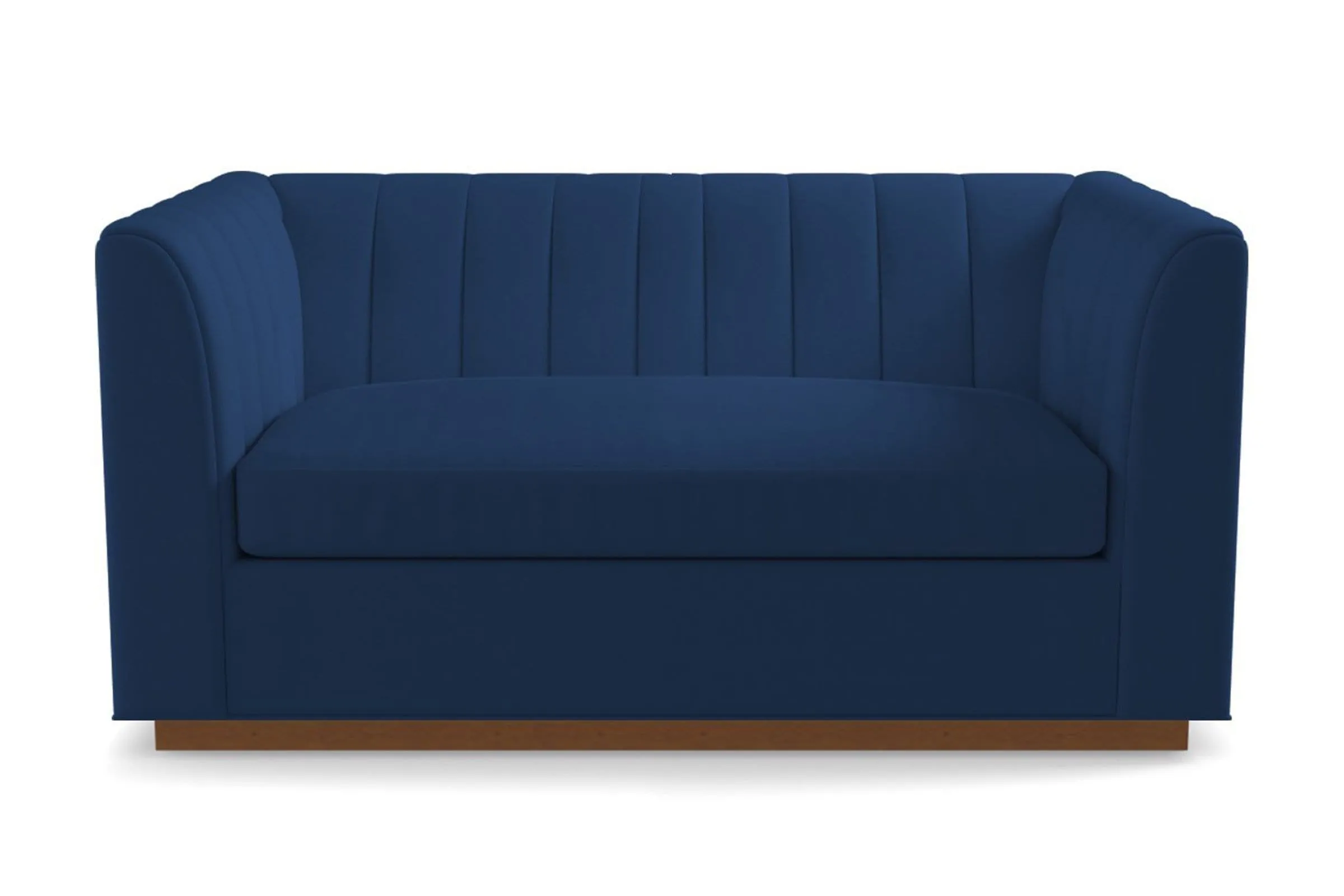 Nora Twin Size Sleeper Sofa Bed :: Leg Finish: Pecan / Sleeper Option: Memory Foam Mattress