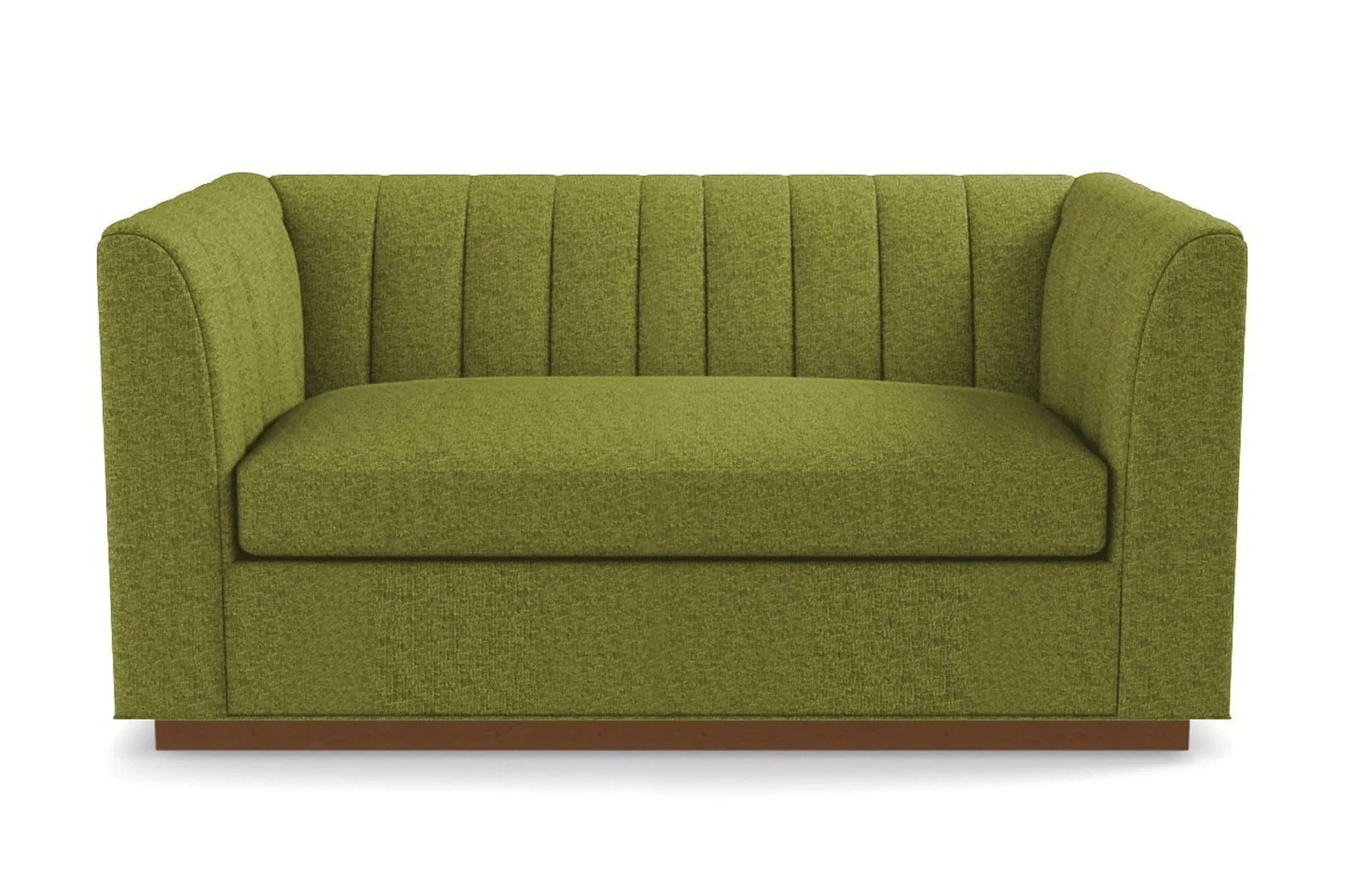 Nora Twin Size Sleeper Sofa Bed :: Leg Finish: Pecan / Sleeper Option: Memory Foam Mattress