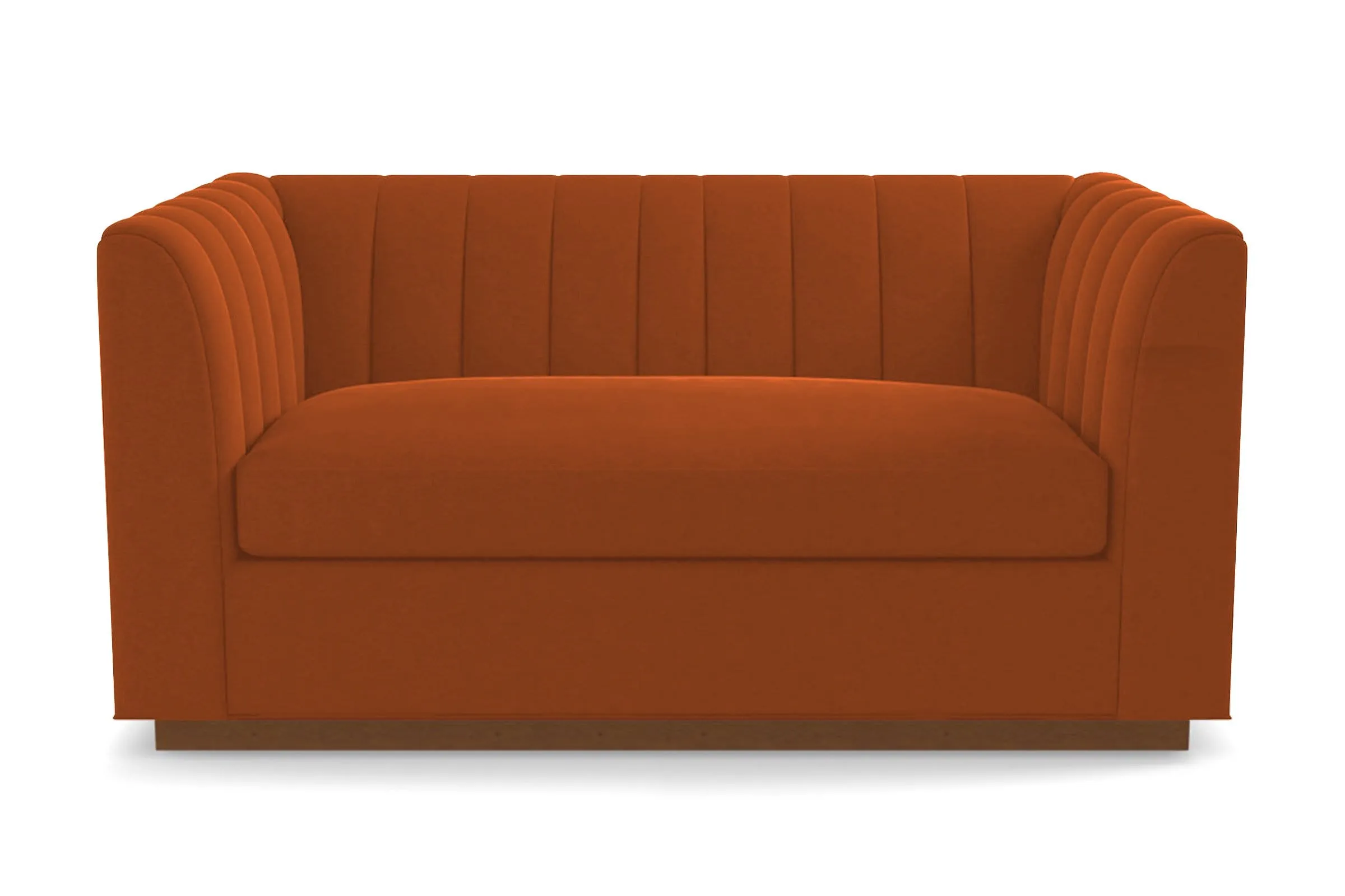 Nora Twin Size Sleeper Sofa Bed :: Leg Finish: Pecan / Sleeper Option: Memory Foam Mattress