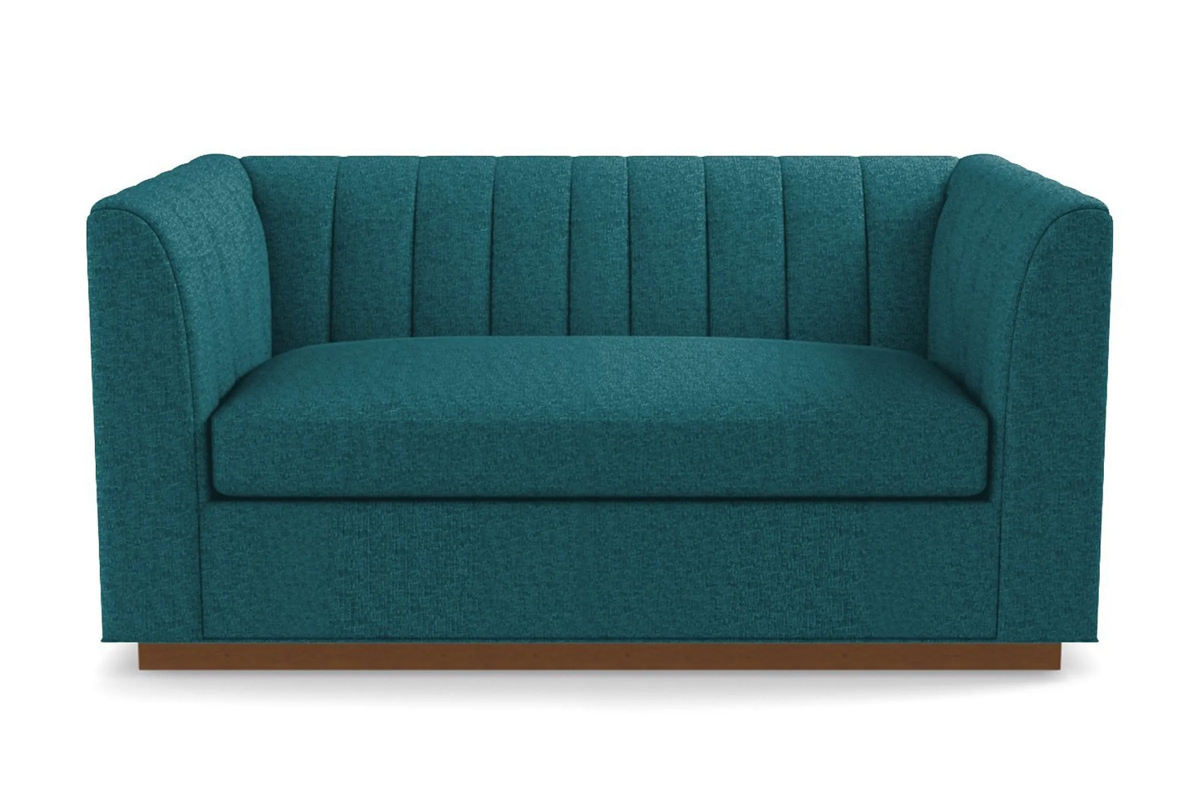 Nora Twin Size Sleeper Sofa Bed :: Leg Finish: Pecan / Sleeper Option: Memory Foam Mattress