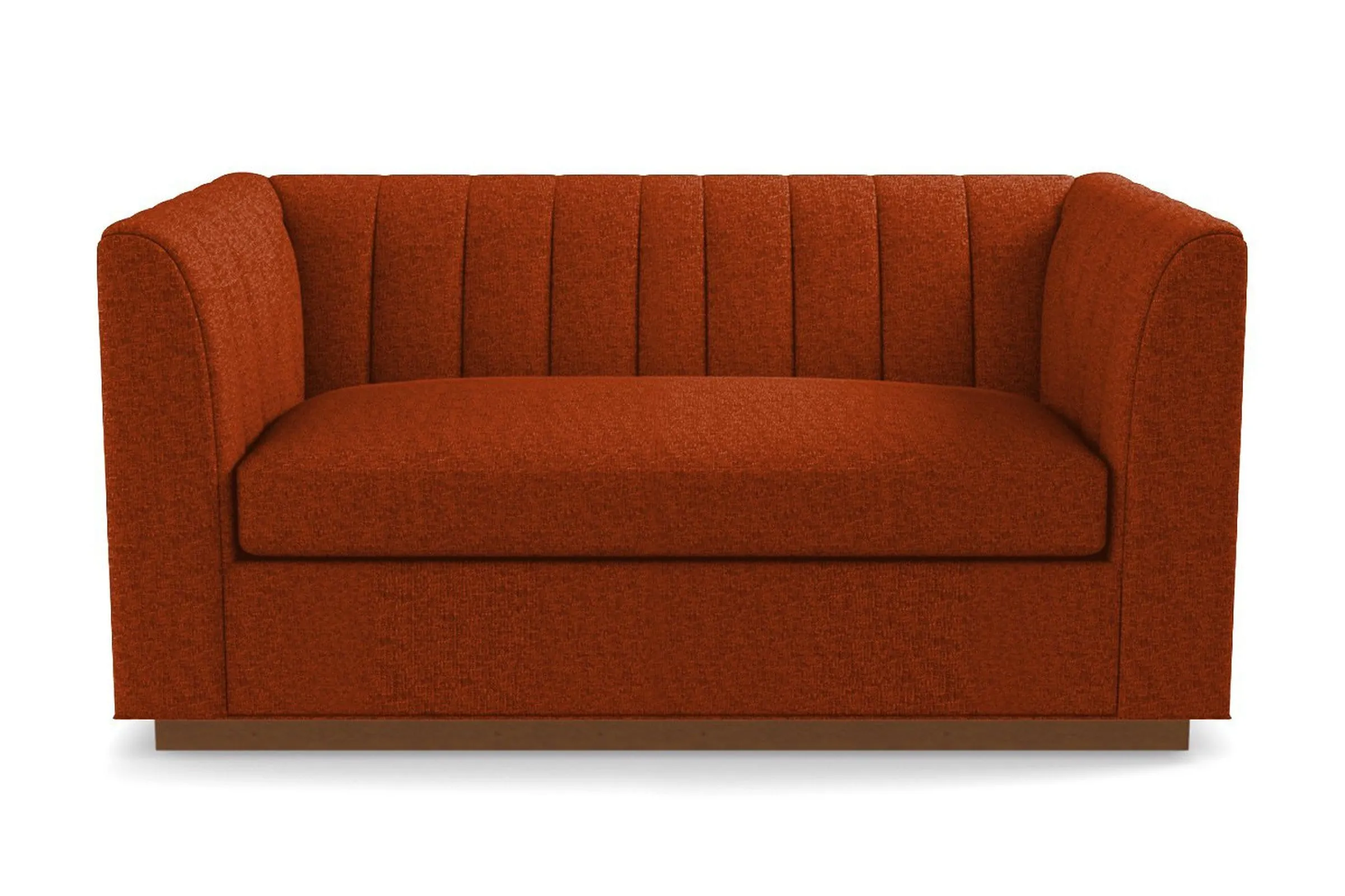 Nora Twin Size Sleeper Sofa Bed :: Leg Finish: Pecan / Sleeper Option: Memory Foam Mattress