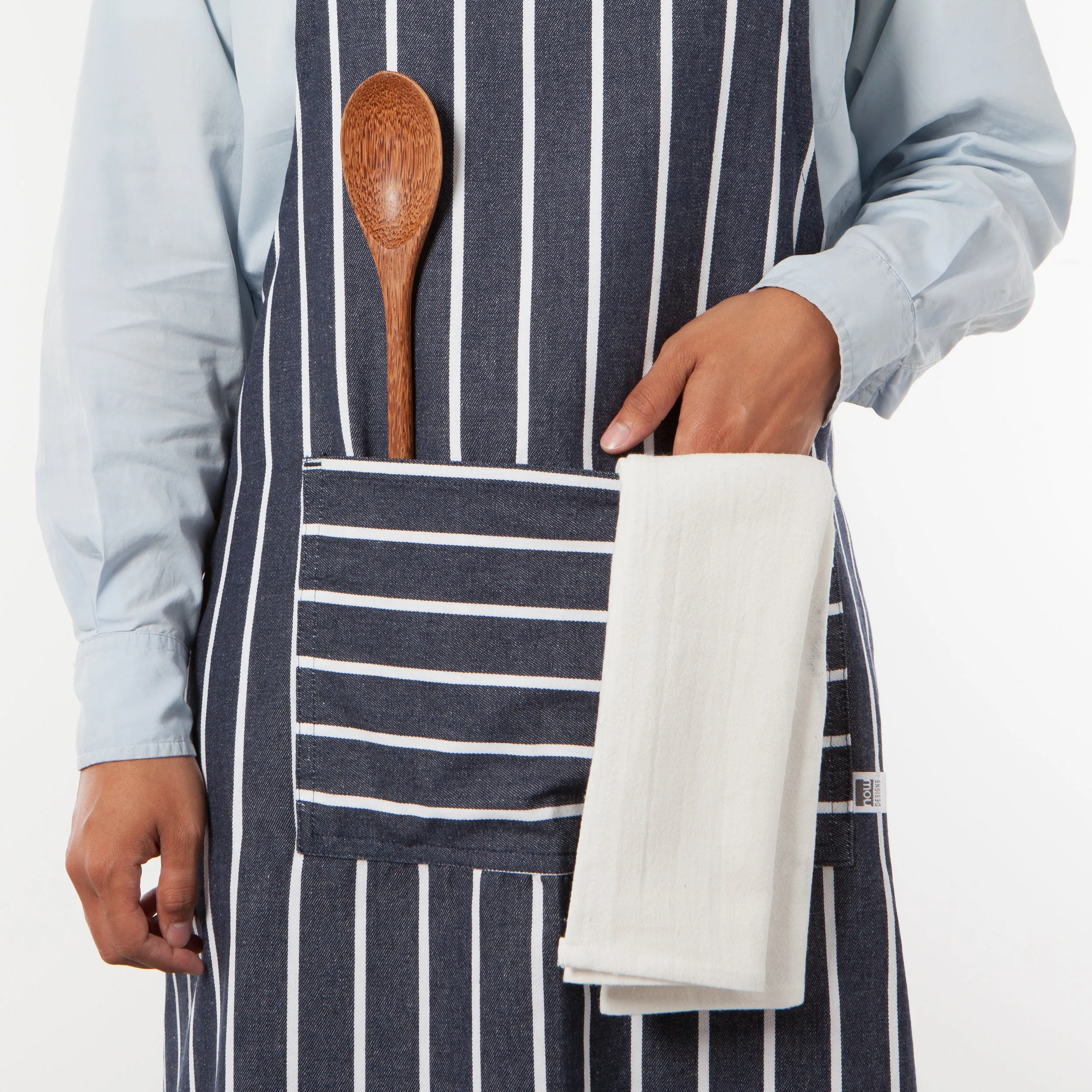 Now Designs Butcher Stripe Chef's Apron - Blue