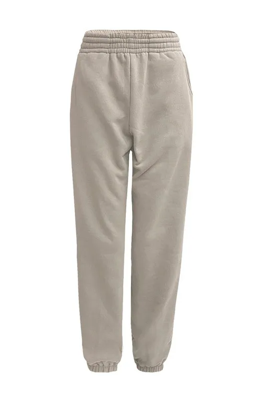 OATMEAL CUFFED HEM JOGGERS