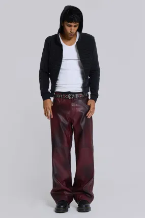 Oxblood Faux Leather Pants