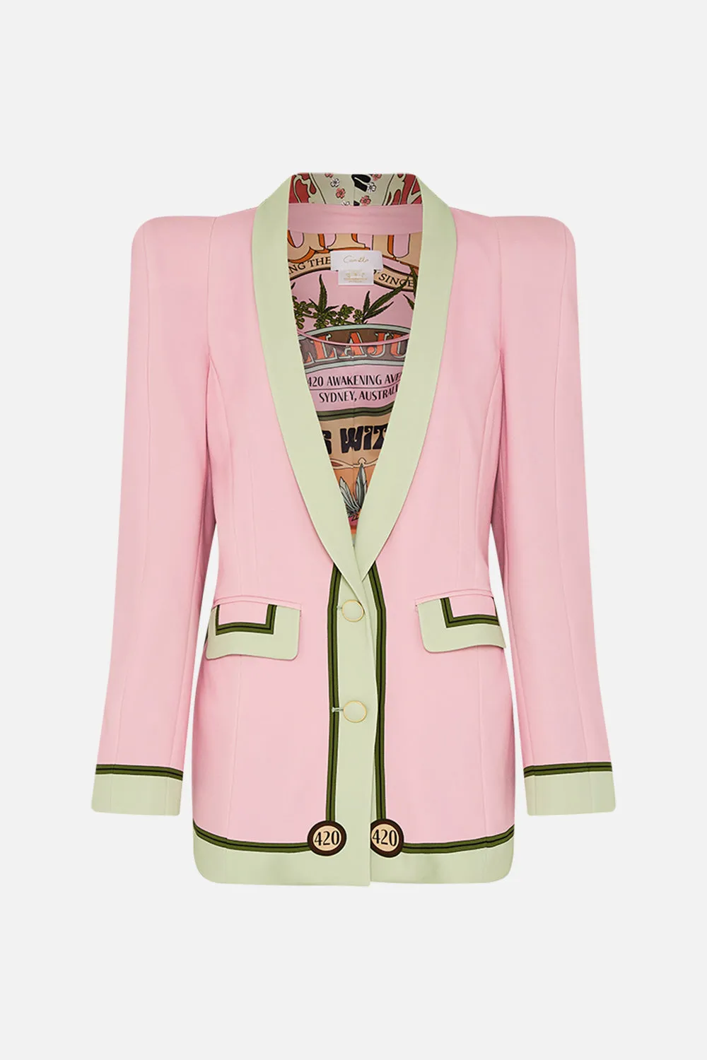 PEAKED SHOULDER BLAZER LETS CHASE RAINBOWS