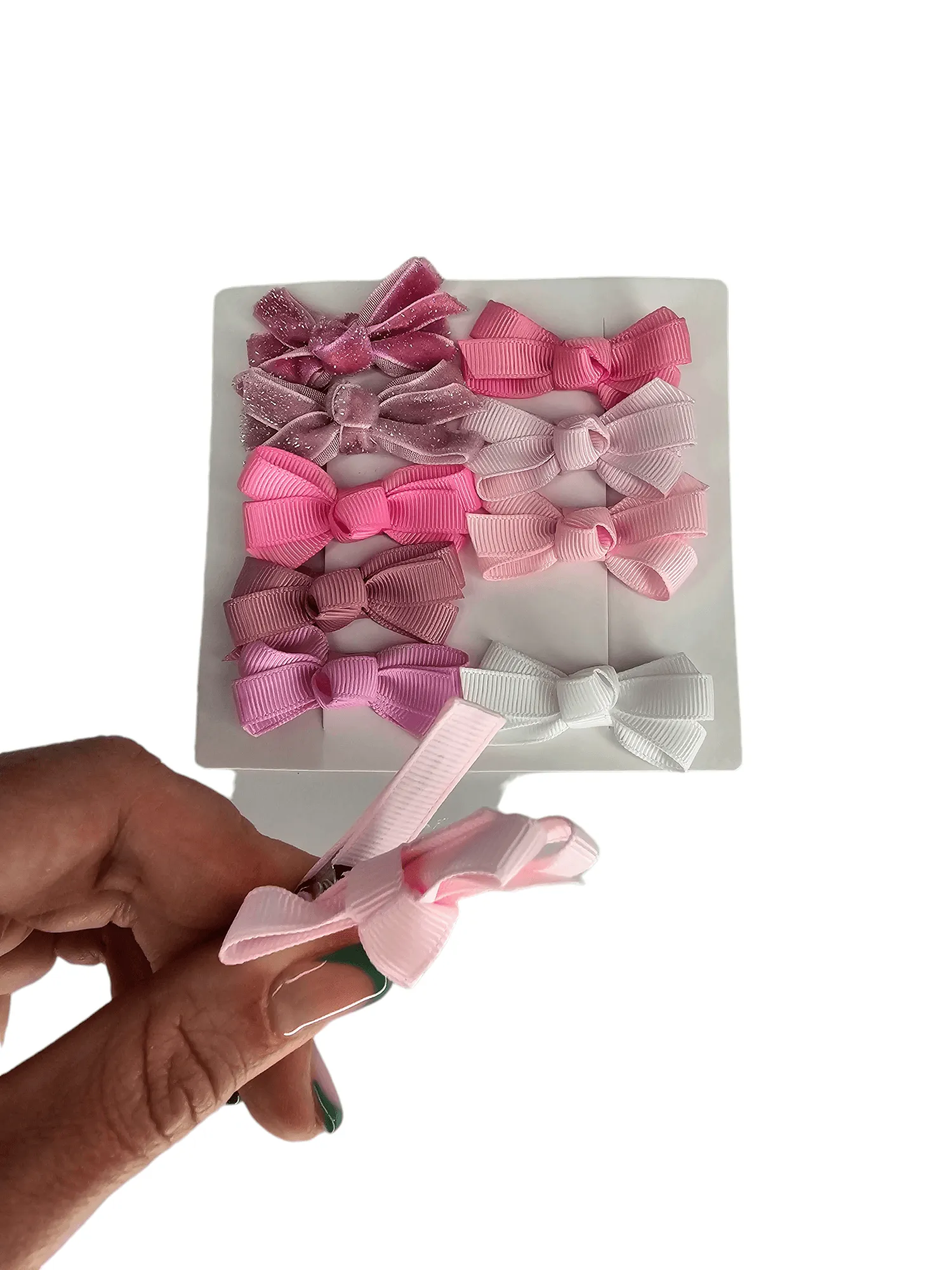 Pink Sparkle Pack of 10 My First 2 inch Bow Clips