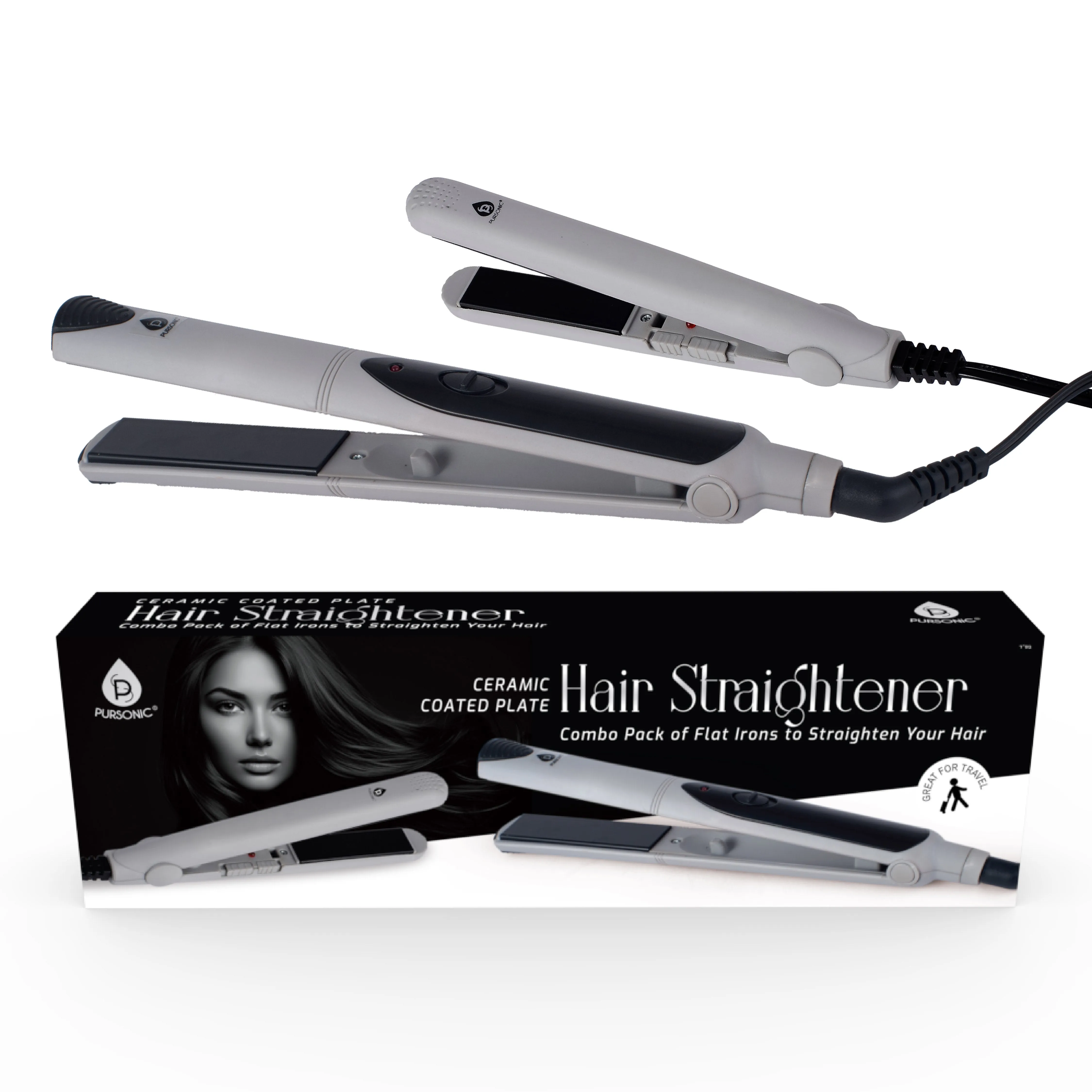 Professional Salon Quality Flat Iron Hair Straightener With A Free Travel Straightener