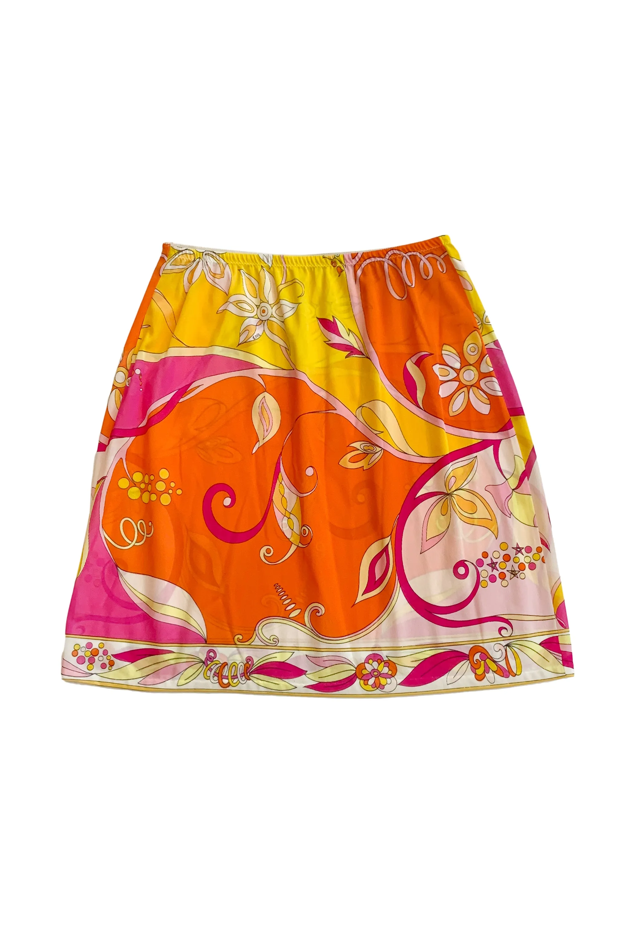 PUCCI FFR PINK AND ORANGE HALF SLIP SKIRT