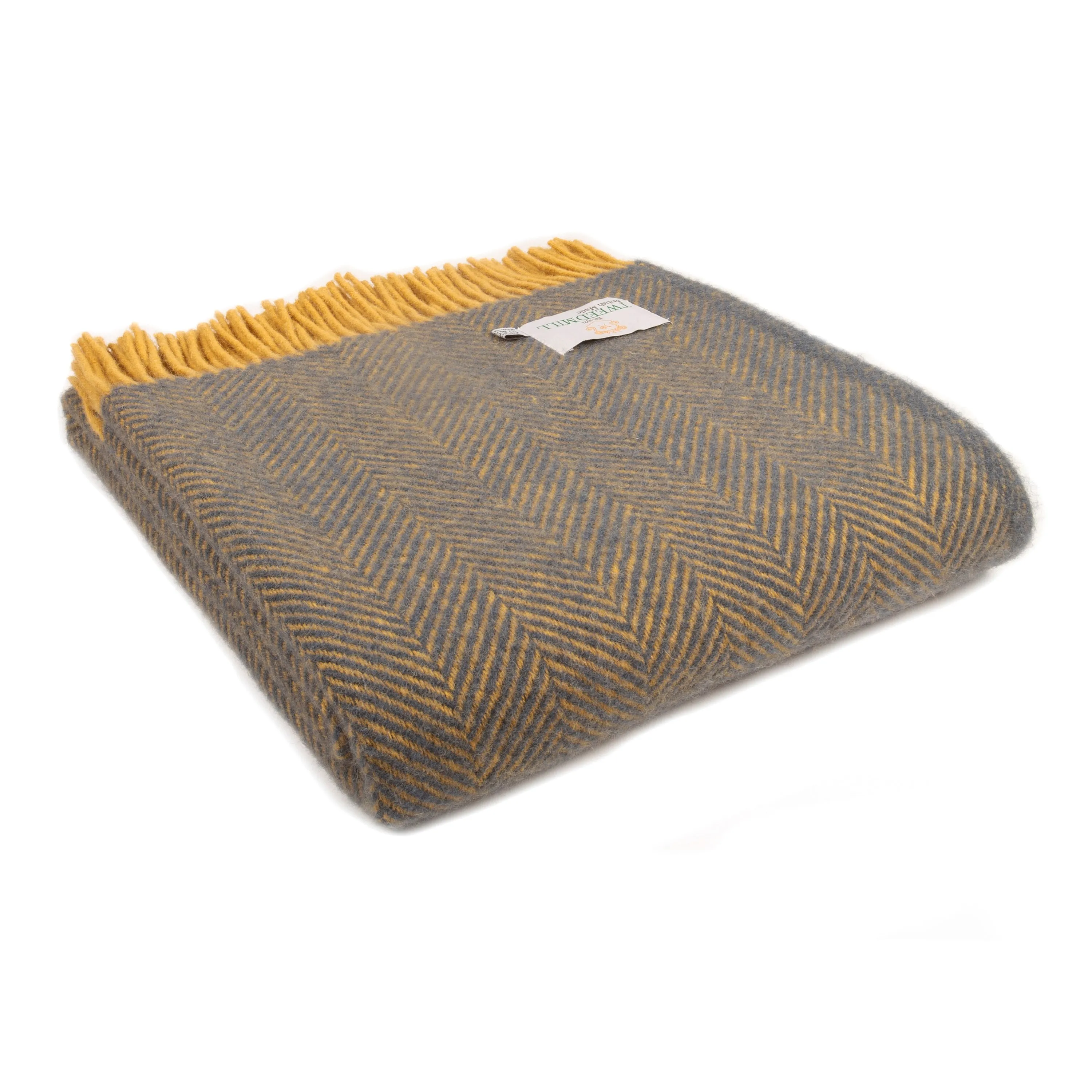 Pure Wool Herringbone Armchair Throw