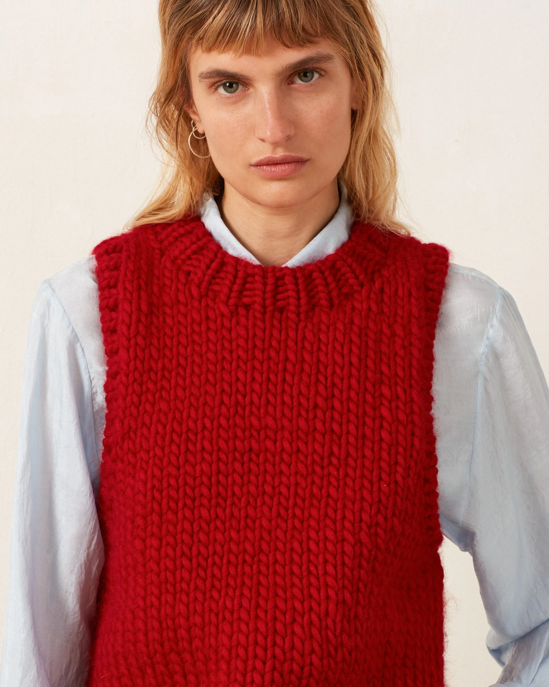 Quentin Cardinal Knit Top