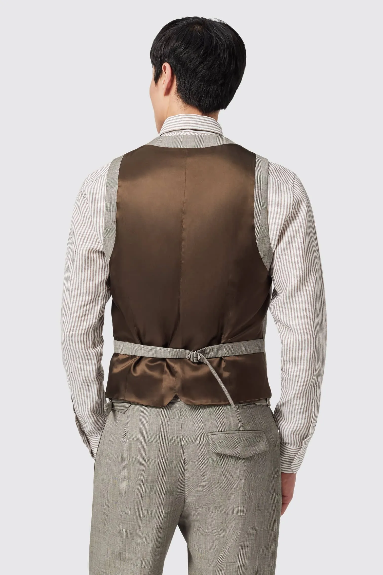 Regent Tailored Fit Grey Check Wool Waistcoat - ARCHIVE