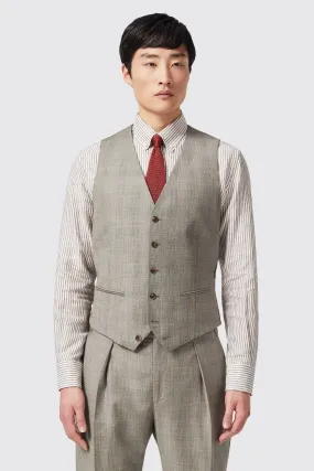 Regent Tailored Fit Grey Check Wool Waistcoat - ARCHIVE