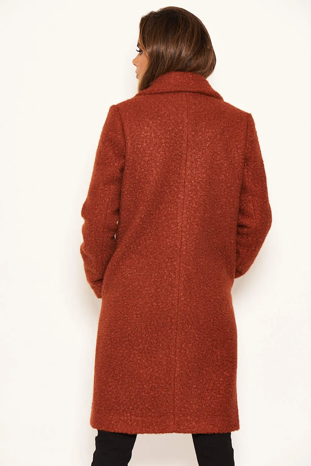 Rust Long Teddy Coat