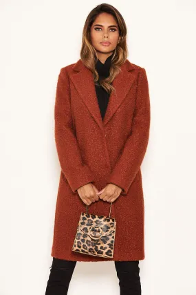 Rust Long Teddy Coat