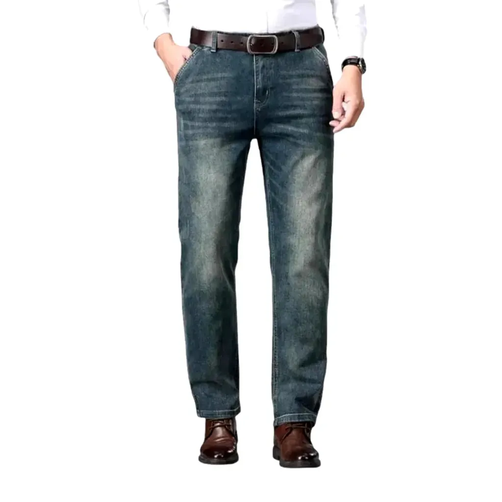 Sanded vintage tapered men's jeans