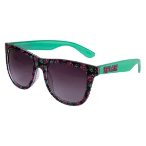 Santa Cruz Dressen Roses Sunglasses Black Turquoise One Size Adult