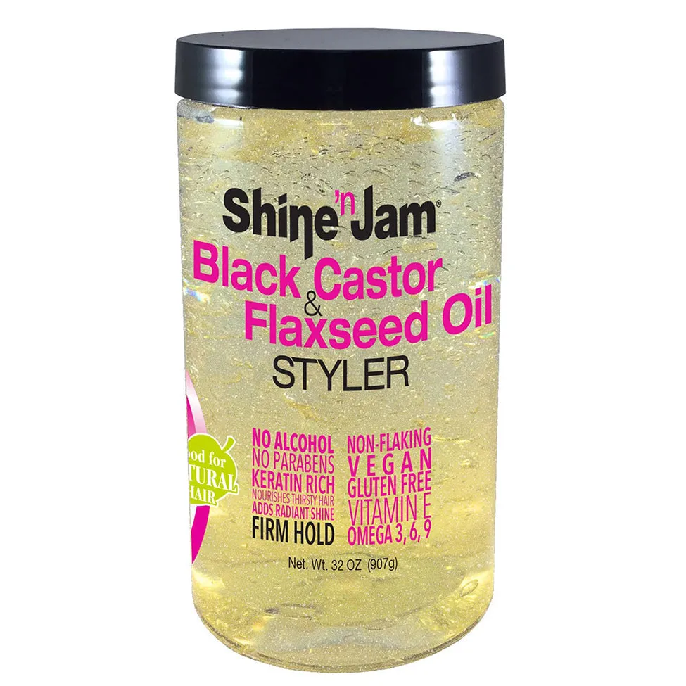 Shine 'n Jam Black castor & Flaxseed Oil Styler