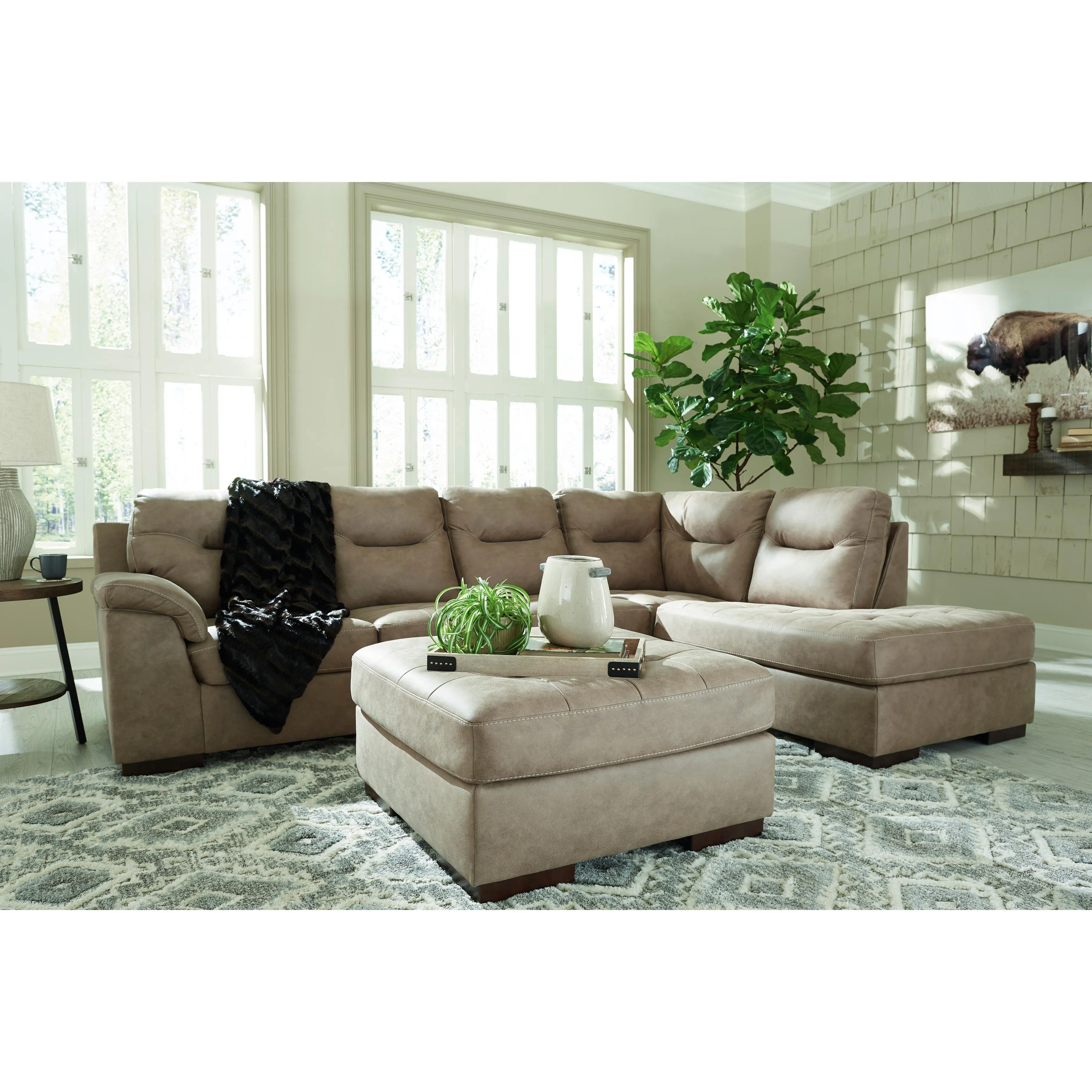 Signature Design by Ashley Maderla Leather Look 2 pc Sectional 6200366/6200317