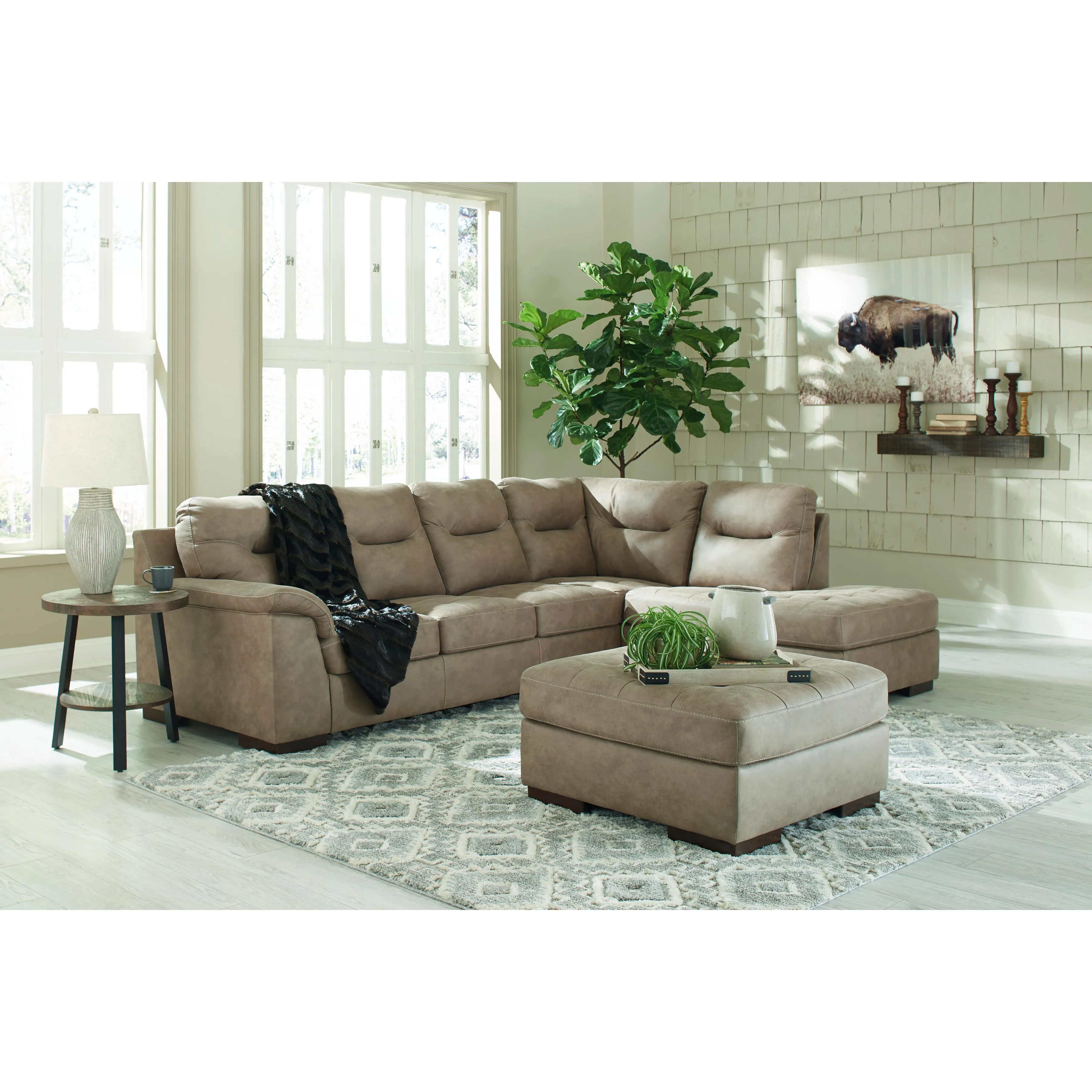 Signature Design by Ashley Maderla Leather Look 2 pc Sectional 6200366/6200317