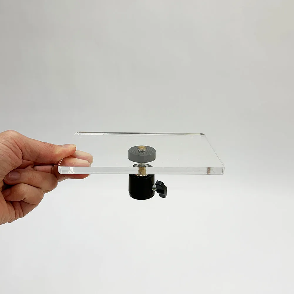 Spectrum Transparent Acrylic Support Plate with 360° Ball Head for Product Photography - Rectangle (15cm x 10cm x 0.7cm)