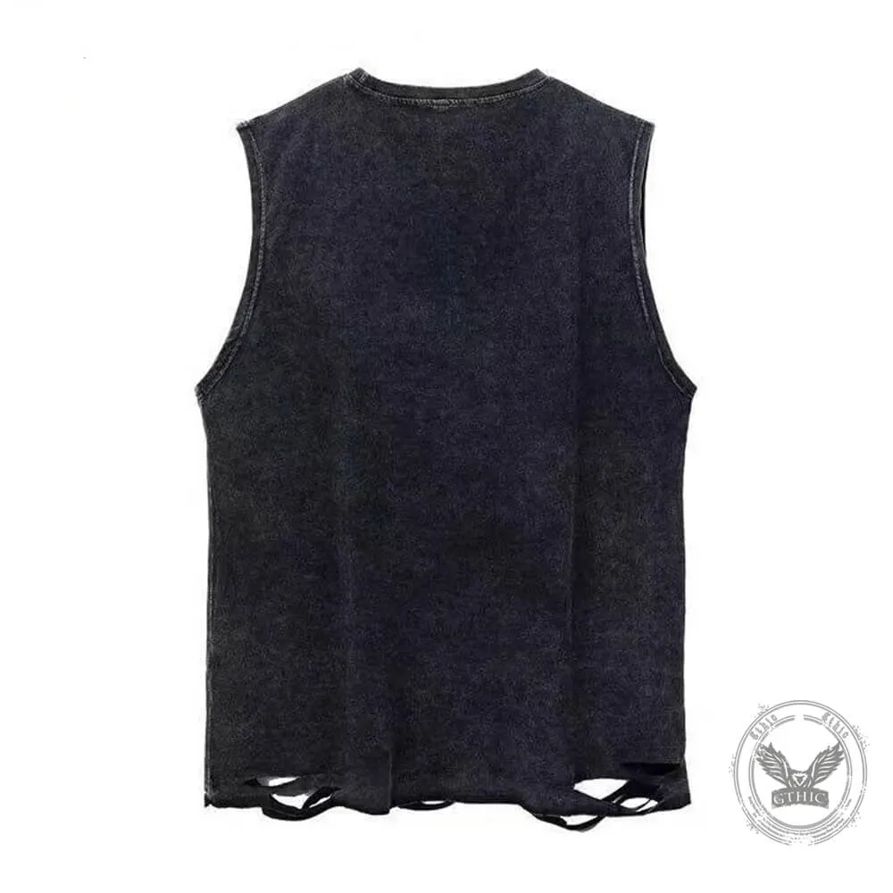 Spider Web Boo Vintage Washed Cotton Vest Top