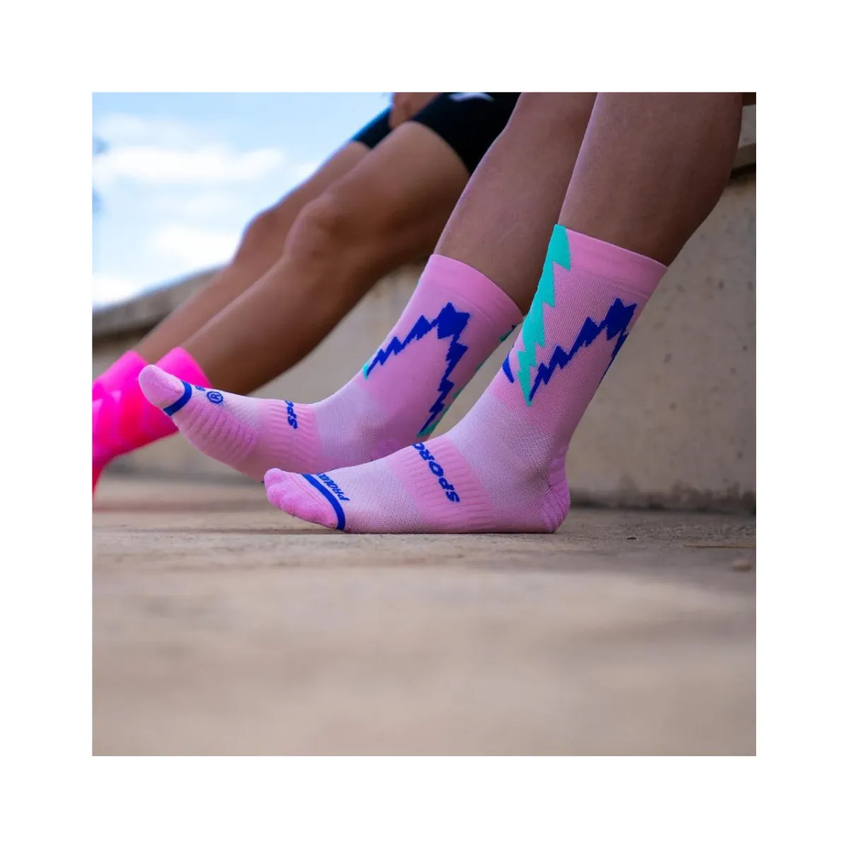 Sporcks Thunder Pink Socks Pink Blue