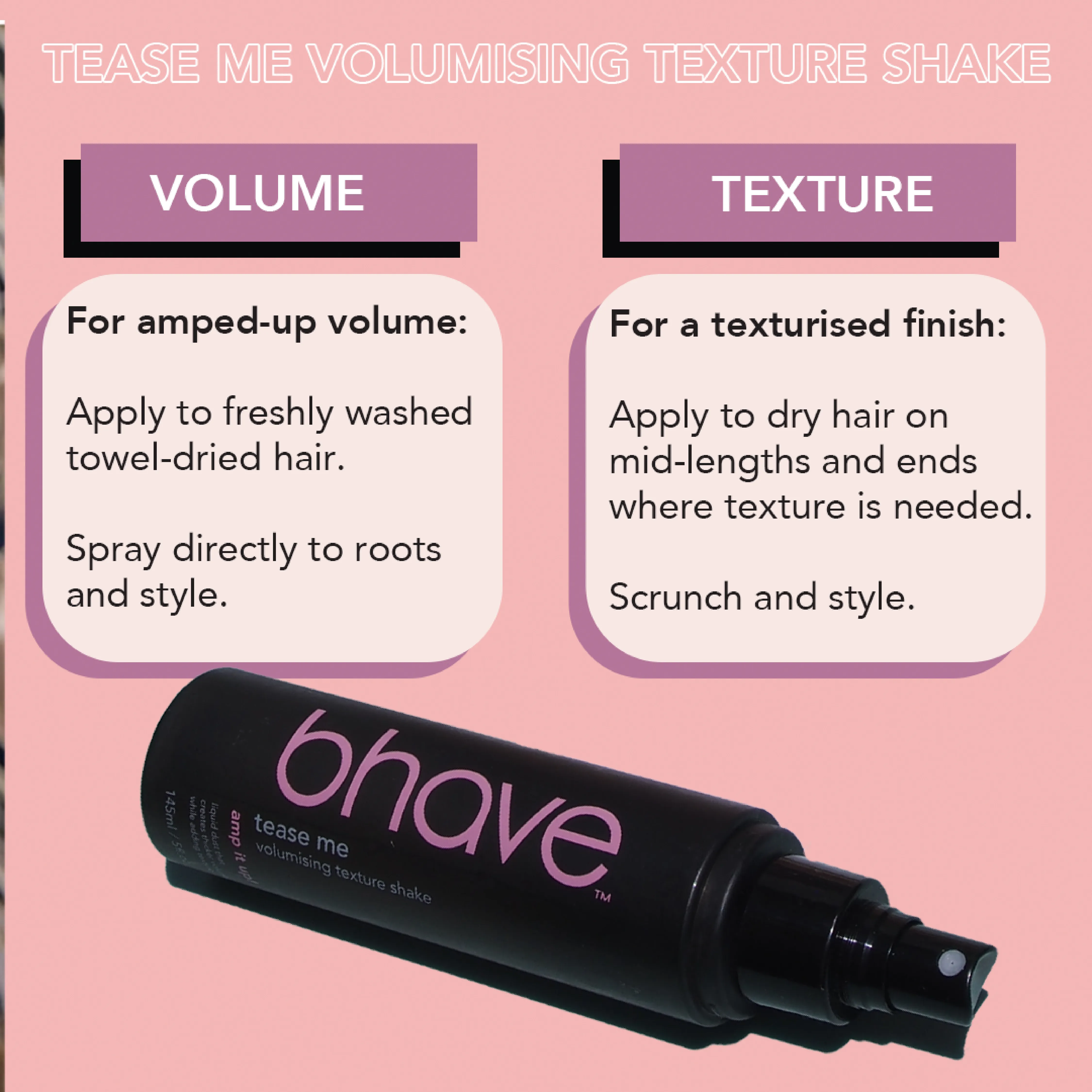 tease me volumising texture shake 145ml