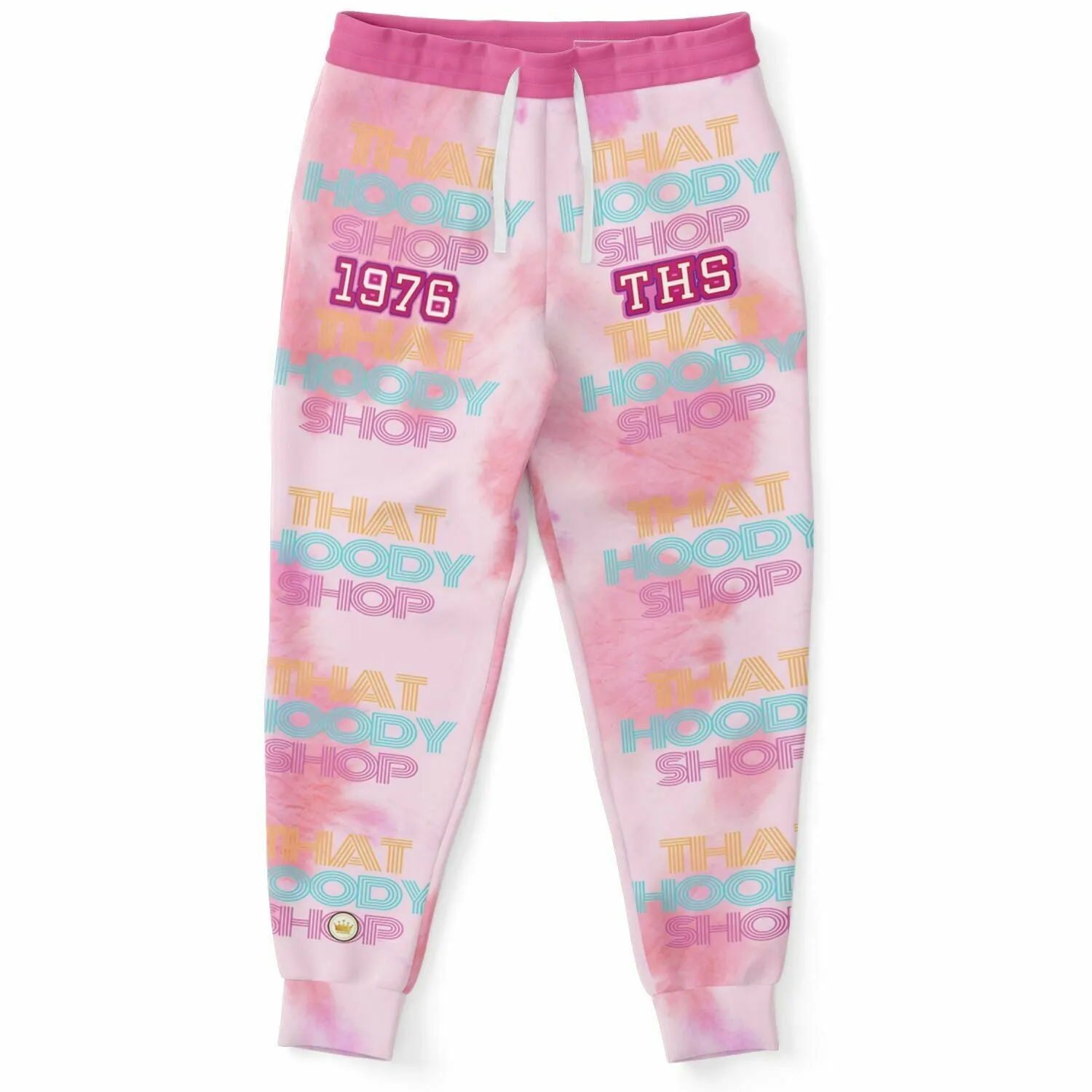 That Hoody Shop 1976 Pink Tie-Dye Eco-Poly Unisex Joggers