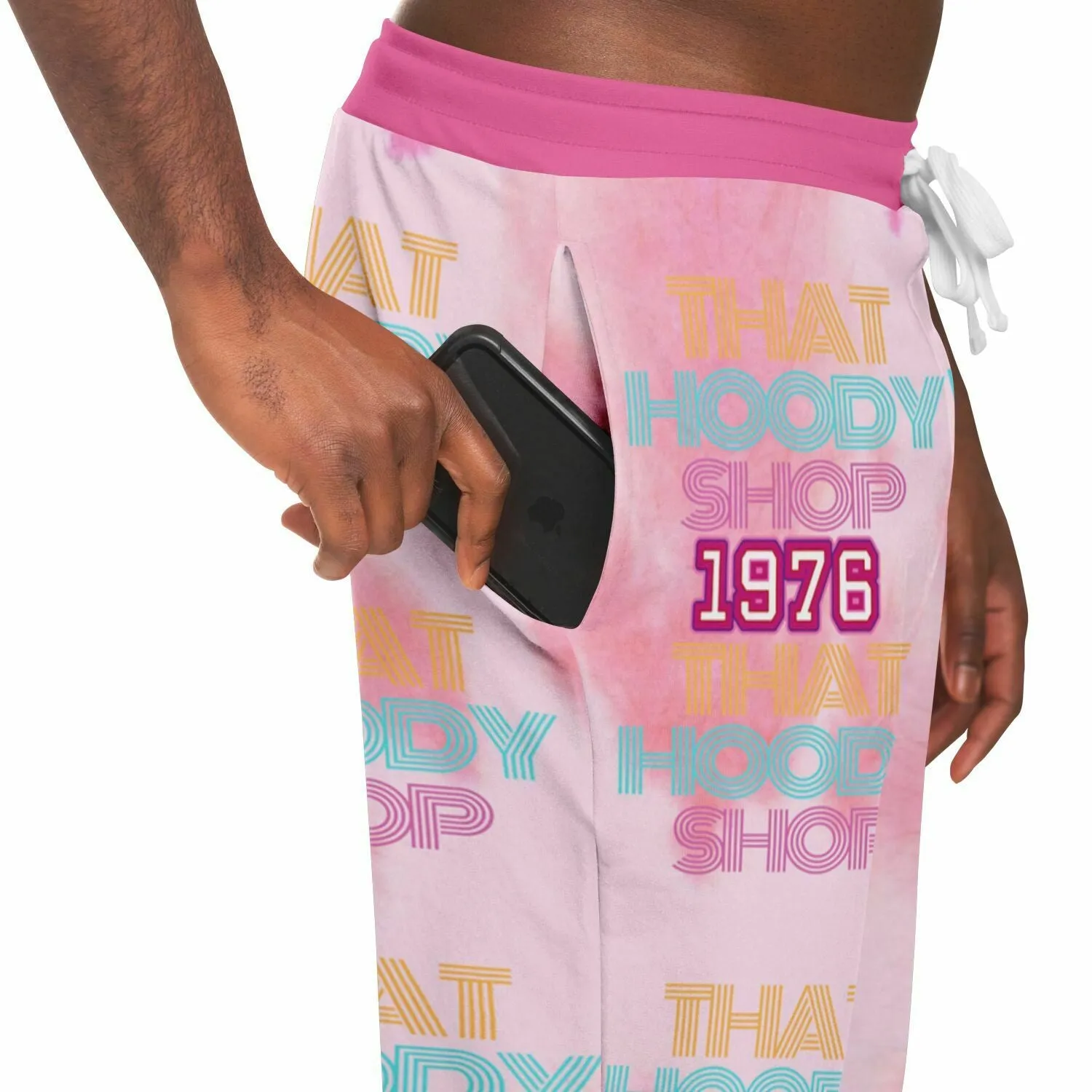 That Hoody Shop 1976 Pink Tie-Dye Eco-Poly Unisex Joggers